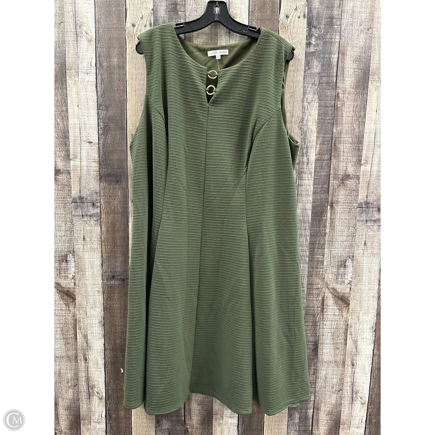 Dress Casual Short By Sandra Darren In Green, Size: 3x