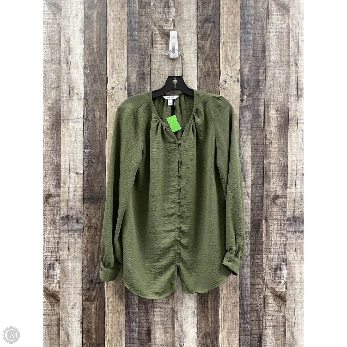 Top Long Sleeve By Nine West In Green, Size: S