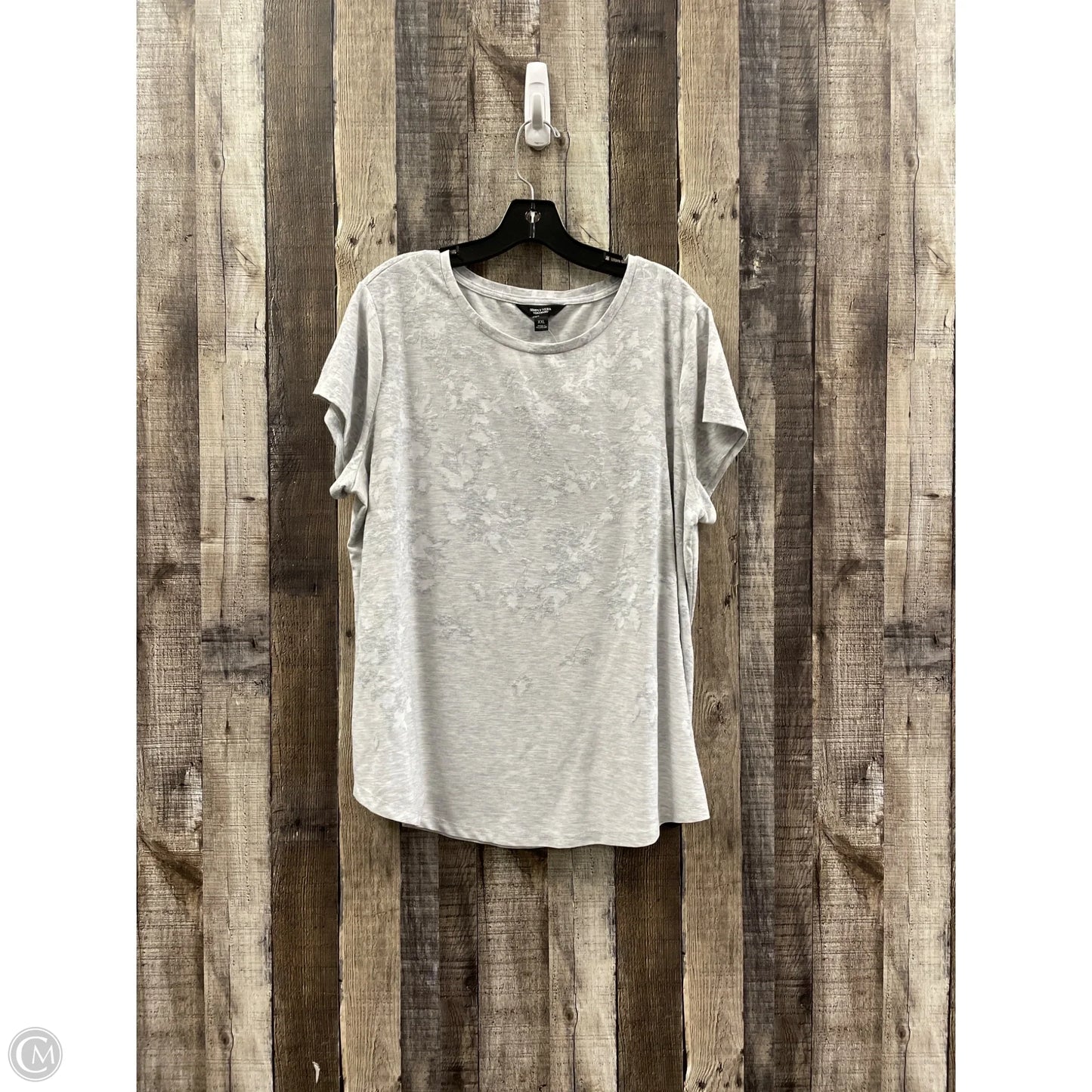 Top Short Sleeve By Simply Vera In Grey, Size: Xxl