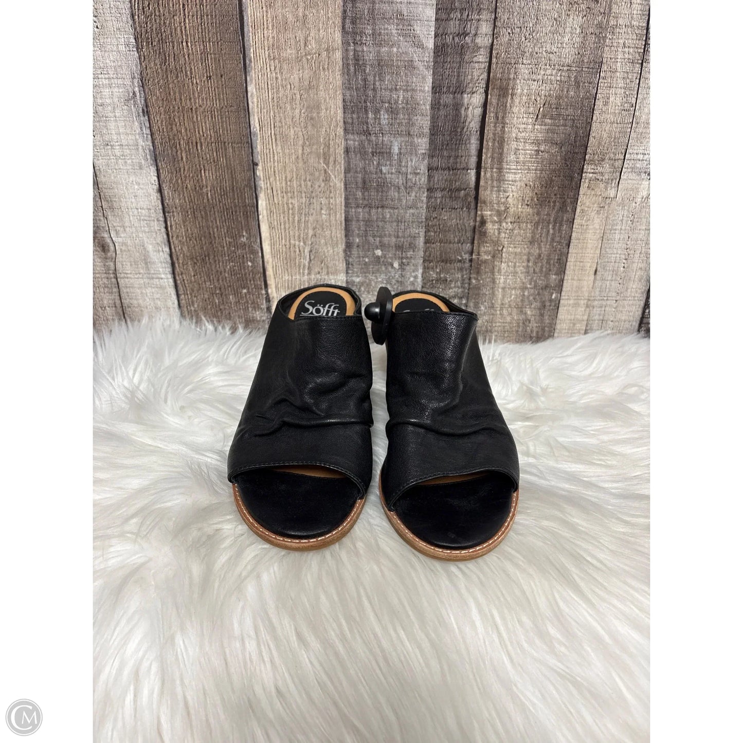 Sandals Heels Wedge By Sofft In Black, Size: 7.5