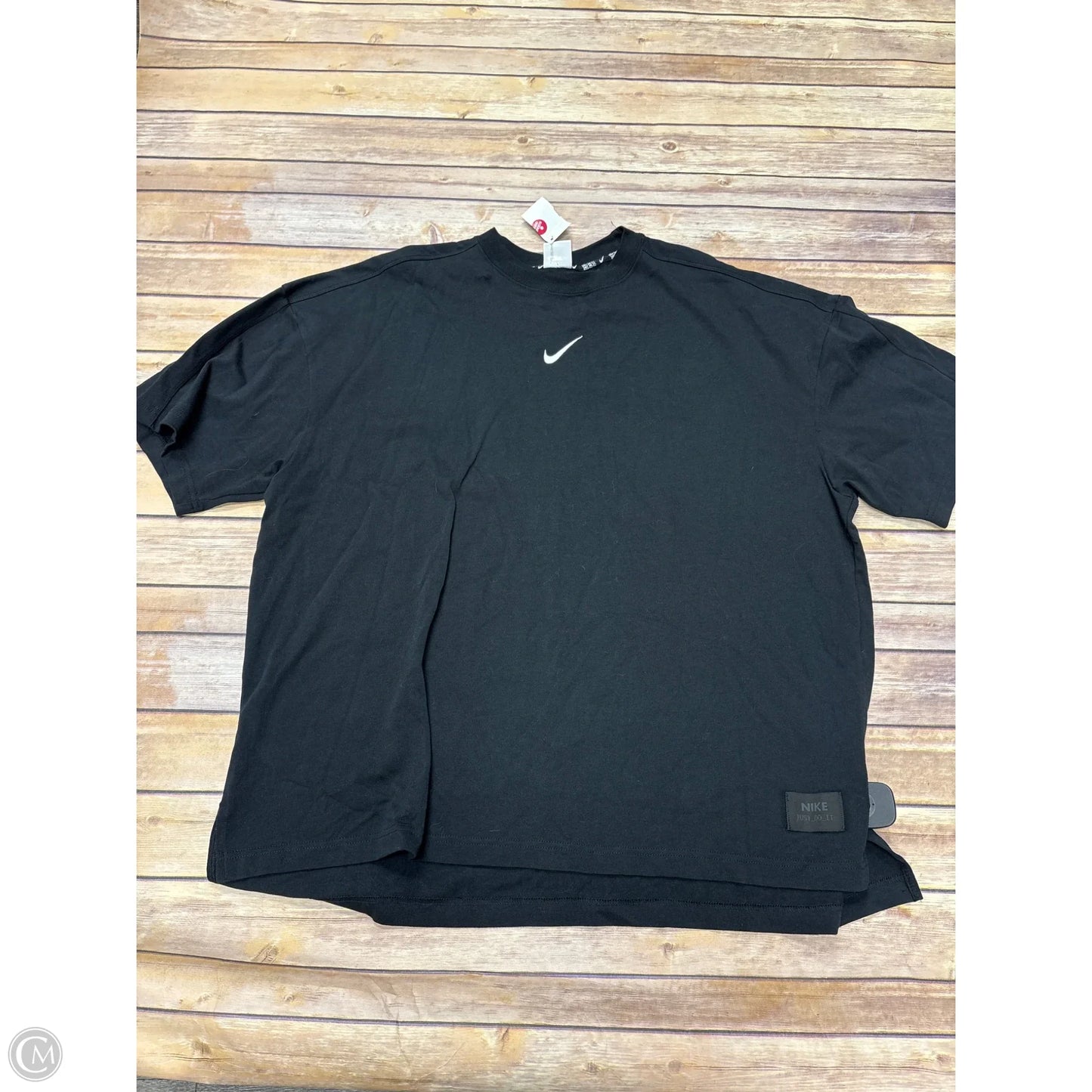 Athletic Top Short Sleeve By Nike Apparel In Black, Size: L