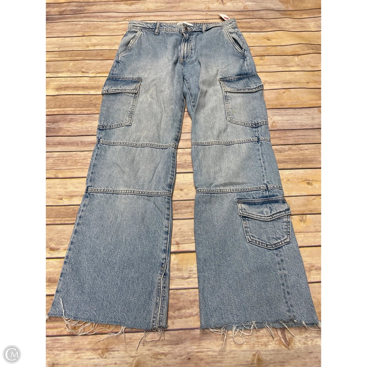 Jeans Straight By Zara In Blue Denim, Size: 2