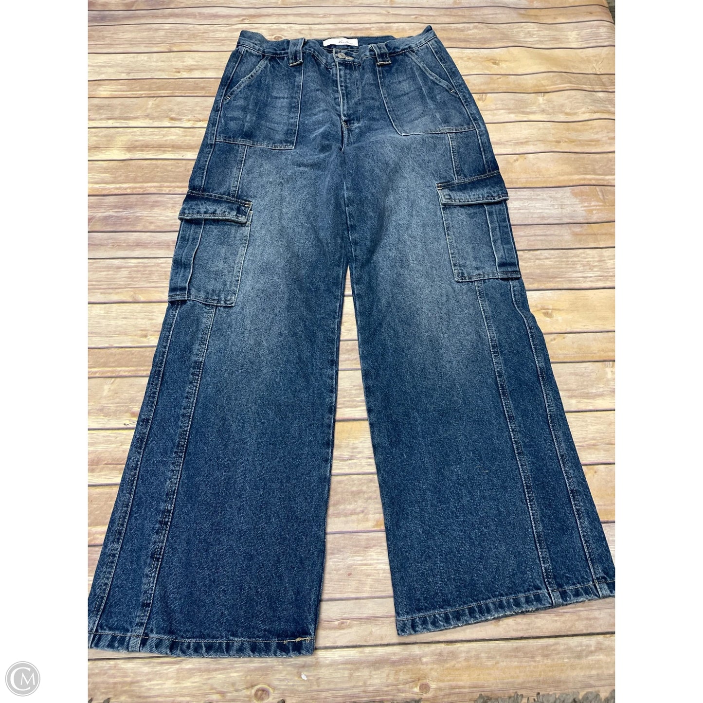 Jeans Wide Leg By Kancan In Blue Denim, Size: 8