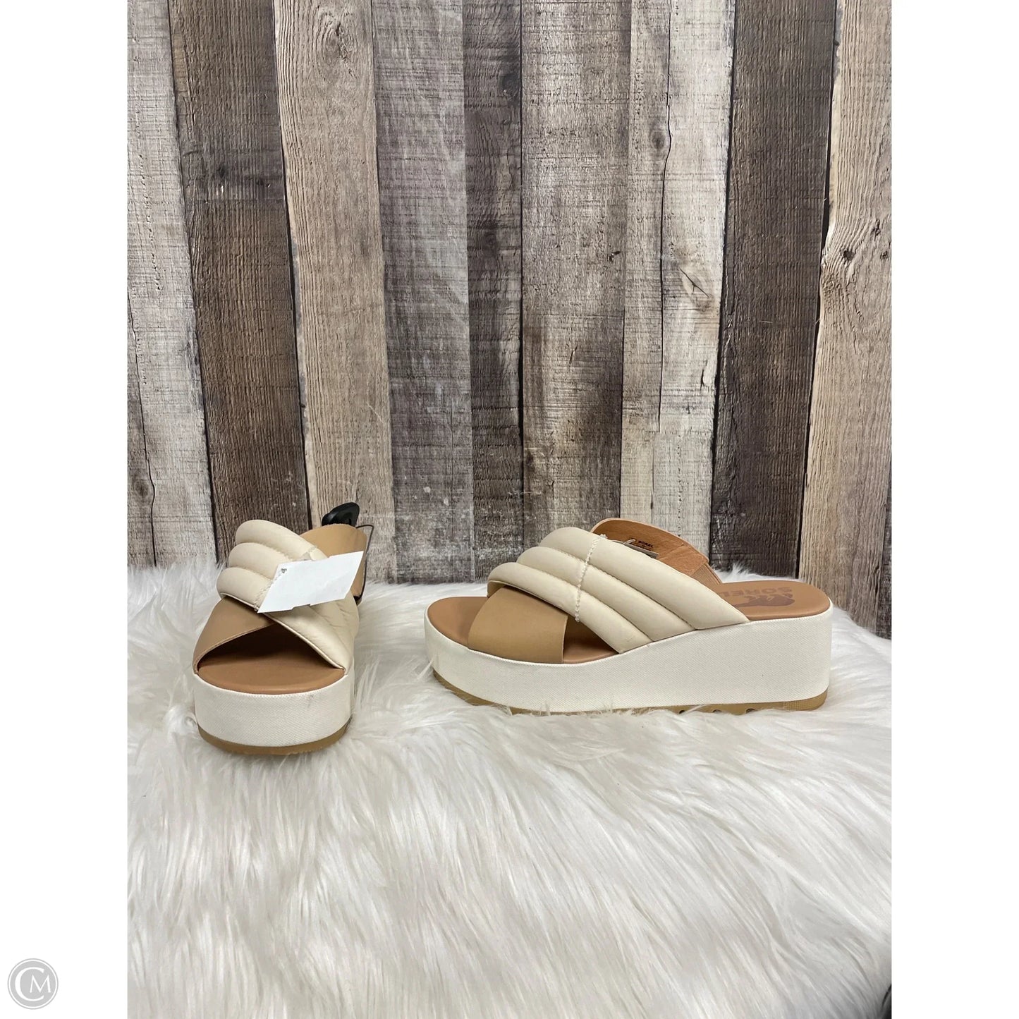 Sandals Heels Platform By Sorel In Cream, Size: 8