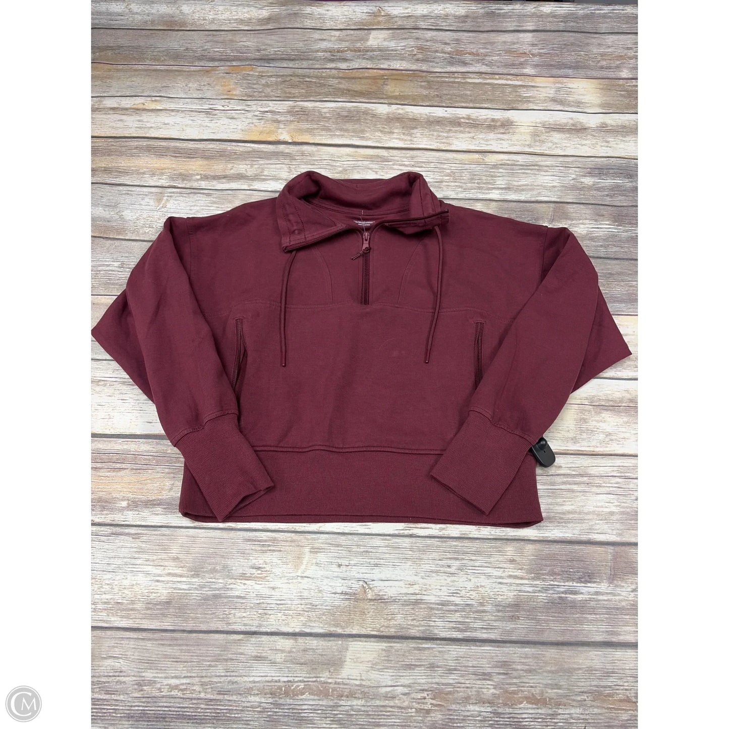 Athletic Top Long Sleeve Collar By Old Navy In Red, Size: L