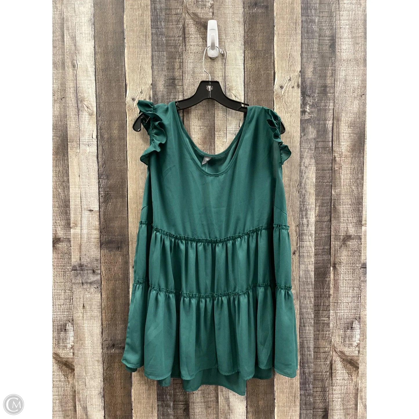 Top Sleeveless By Shein In Green, Size: 4x