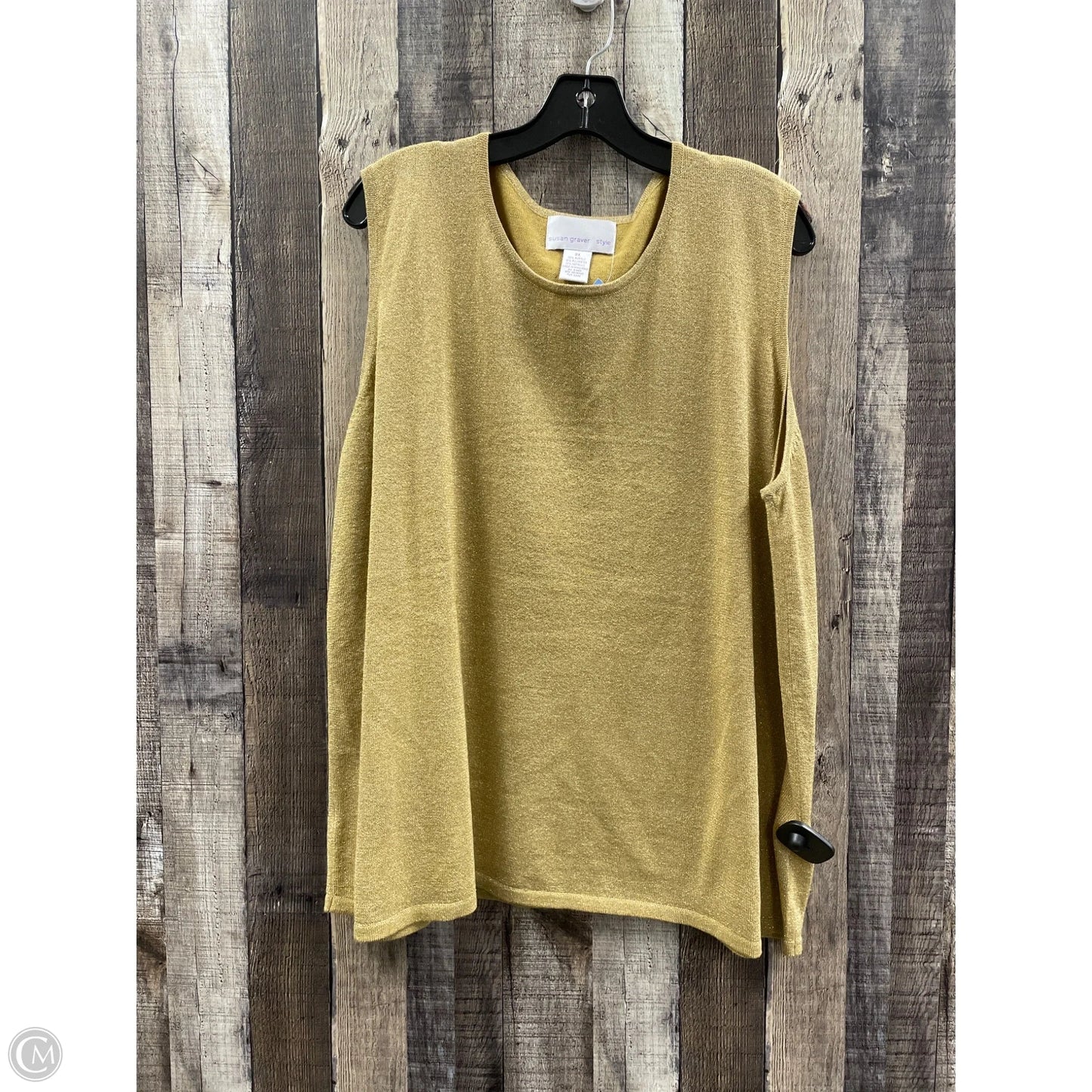 Top Sleeveless By Susan Graver In Gold, Size: 3x