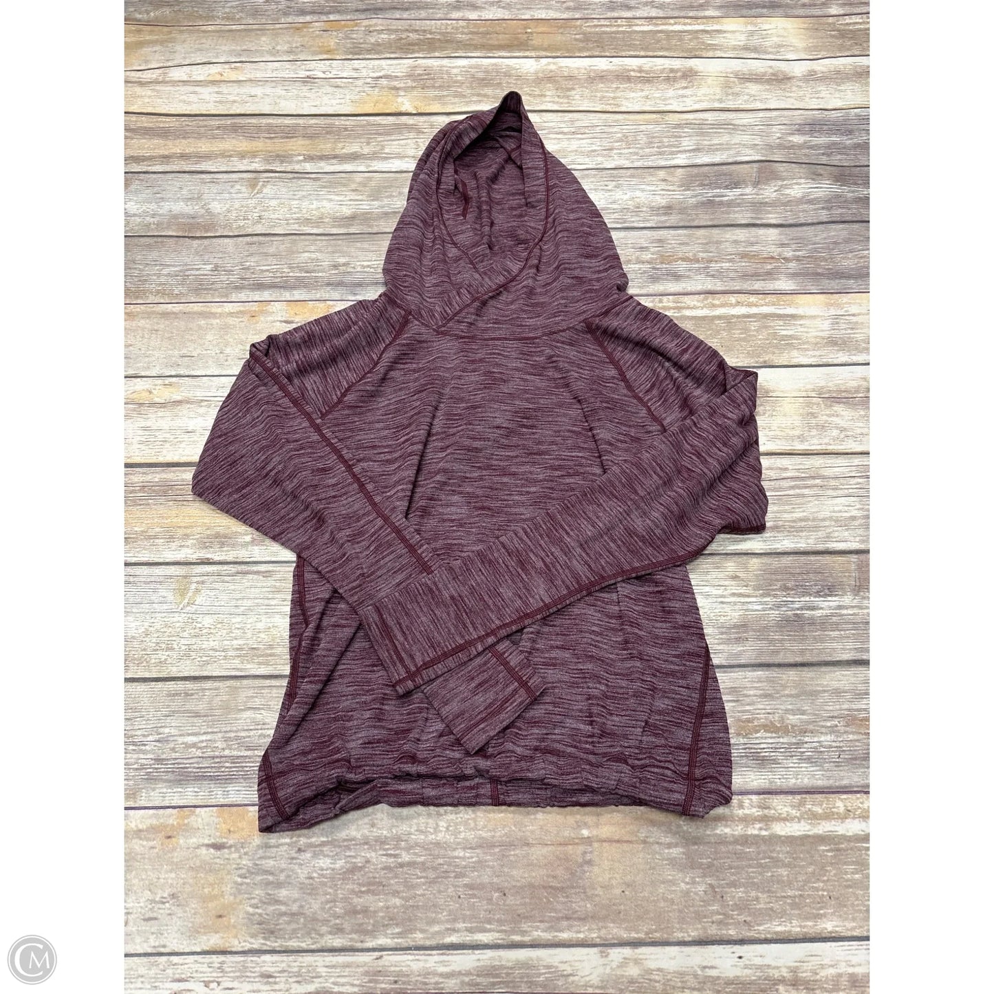 Athletic Top Long Sleeve Hoodie By Lululemon In Maroon, Size: 2