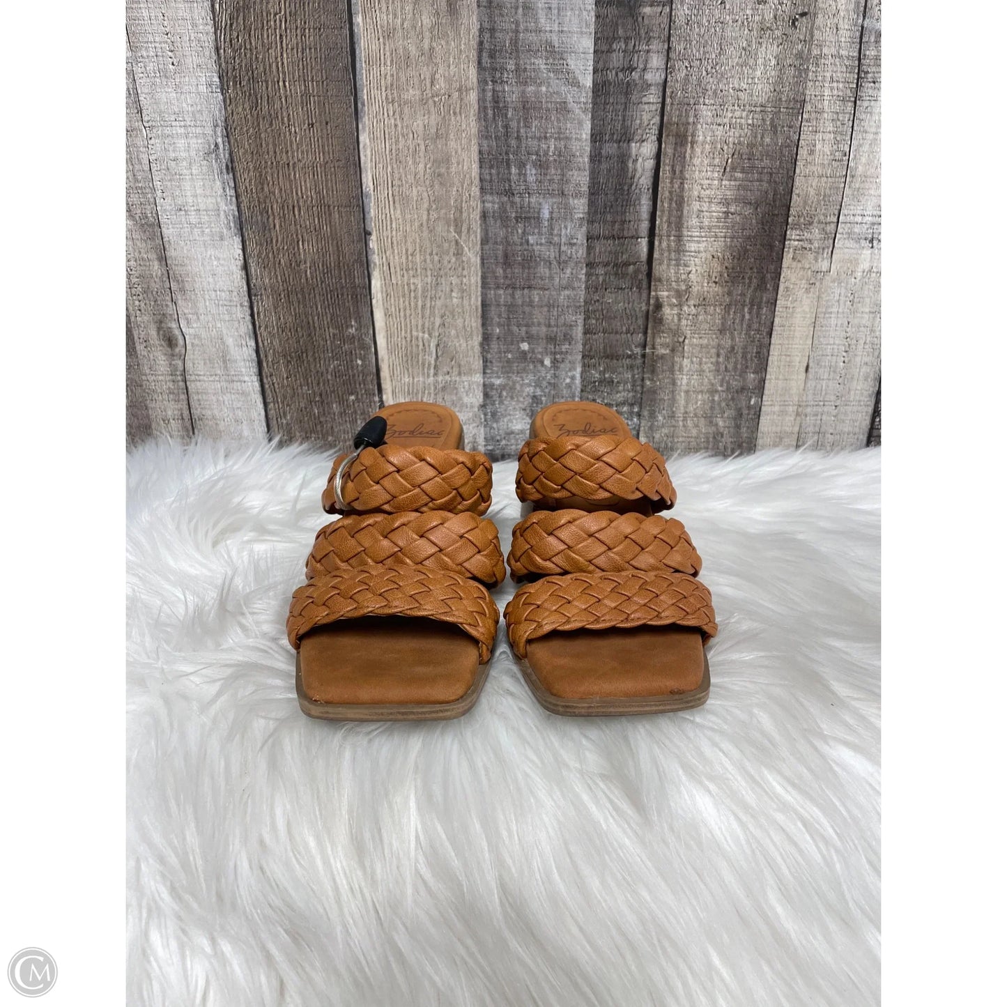 Sandals Heels Block By Zodiac In Brown, Size: 8