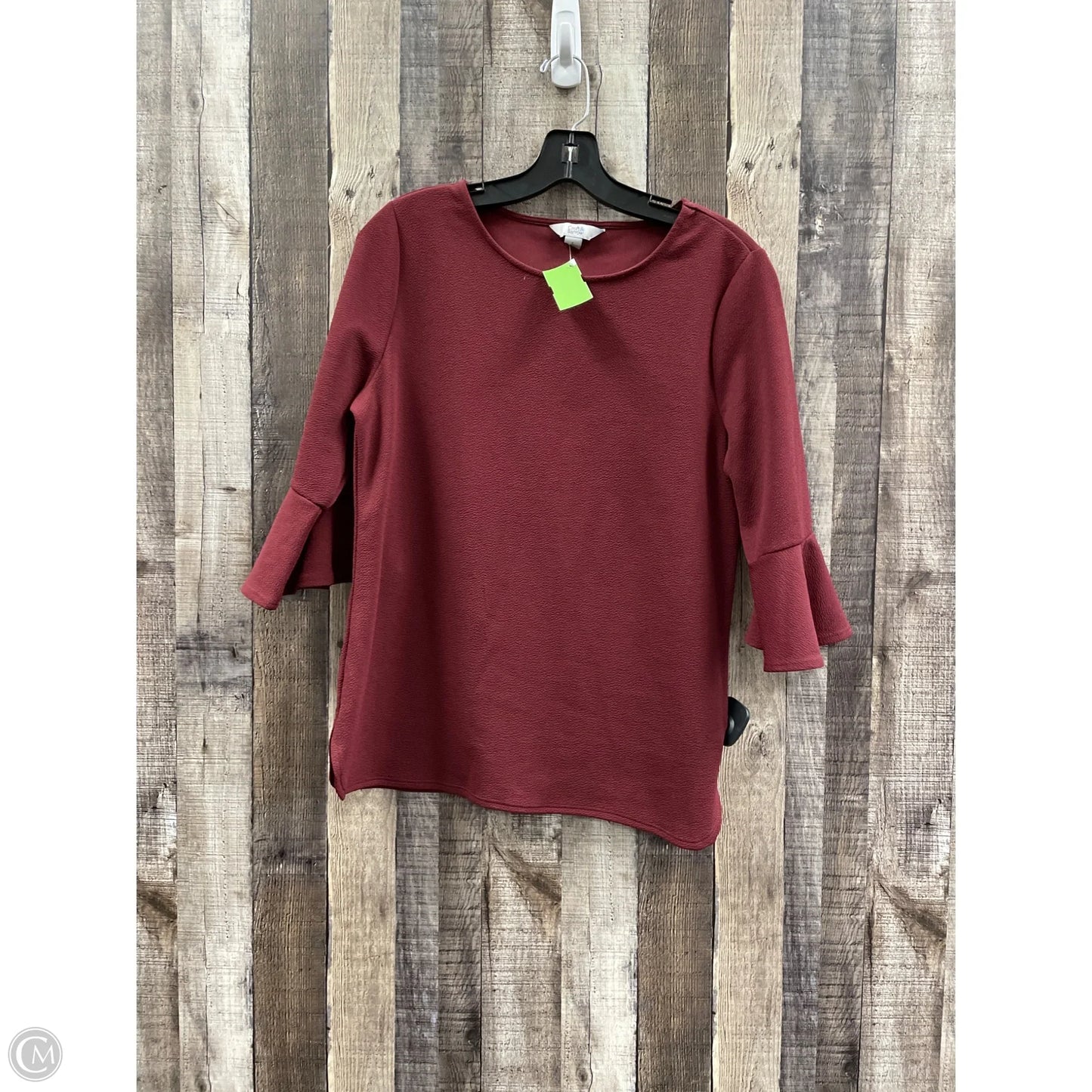 Top 3/4 Sleeve By Croft And Barrow In Maroon, Size: S