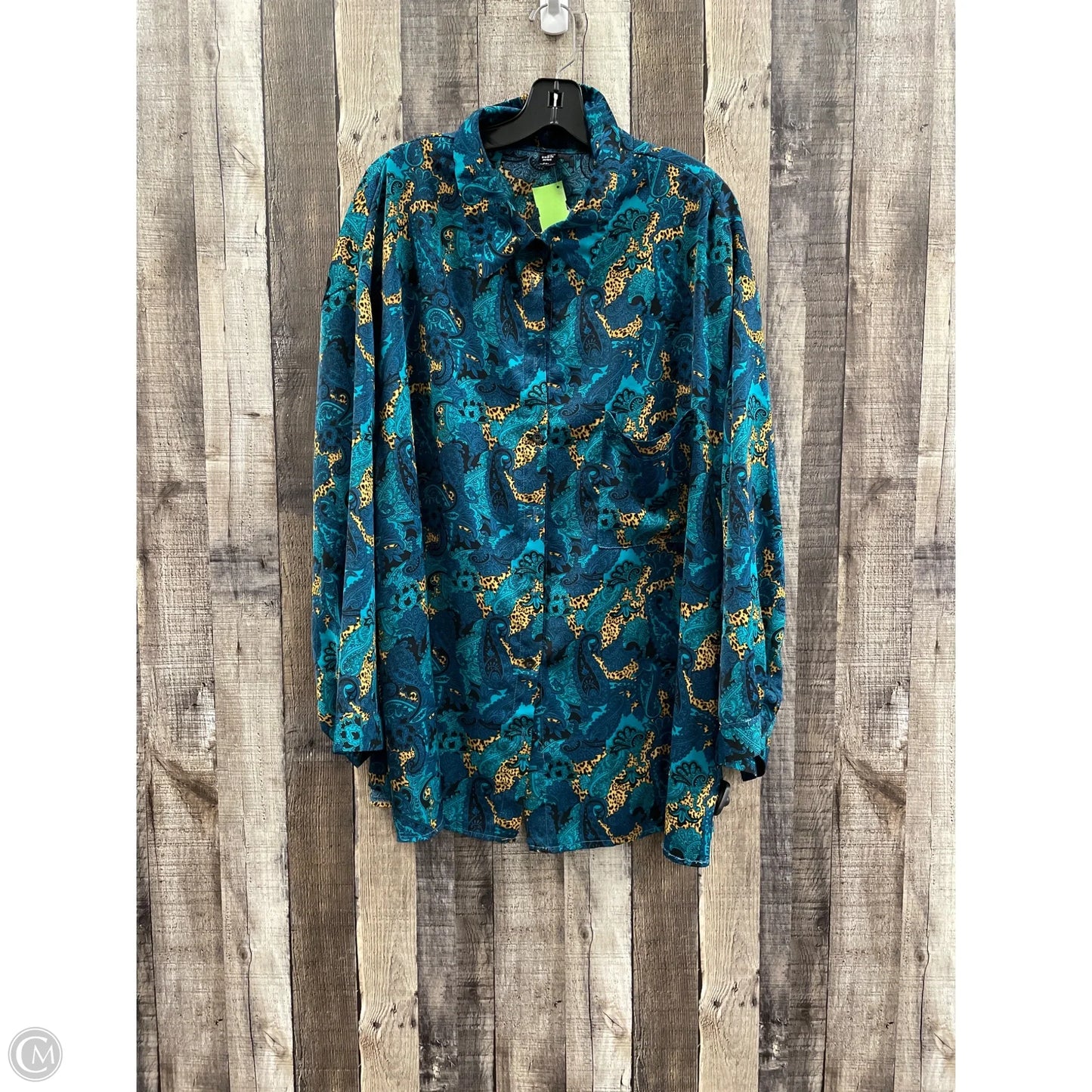 Top Long Sleeve By Shein In Blue, Size: 3x