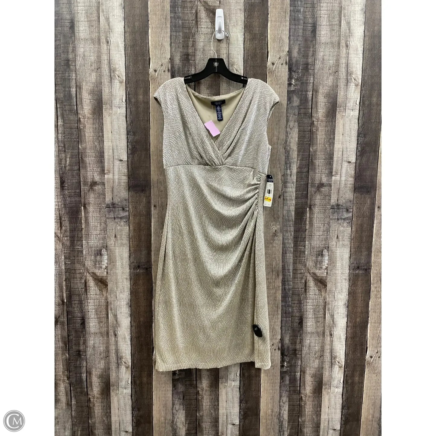 Dress Party Midi By Chaps In Gold, Size: M