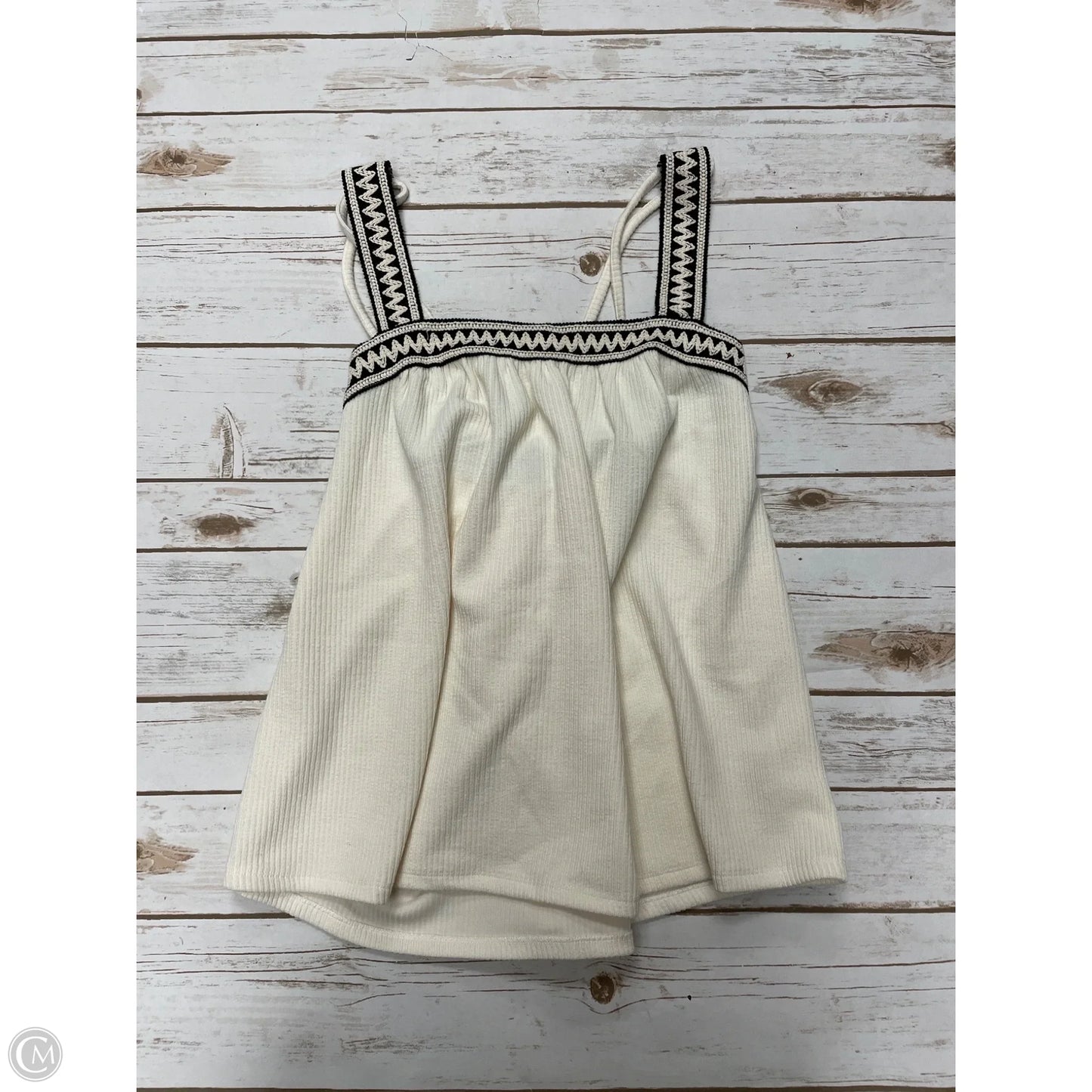 Top Sleeveless By Hem & Thread In Cream, Size: L