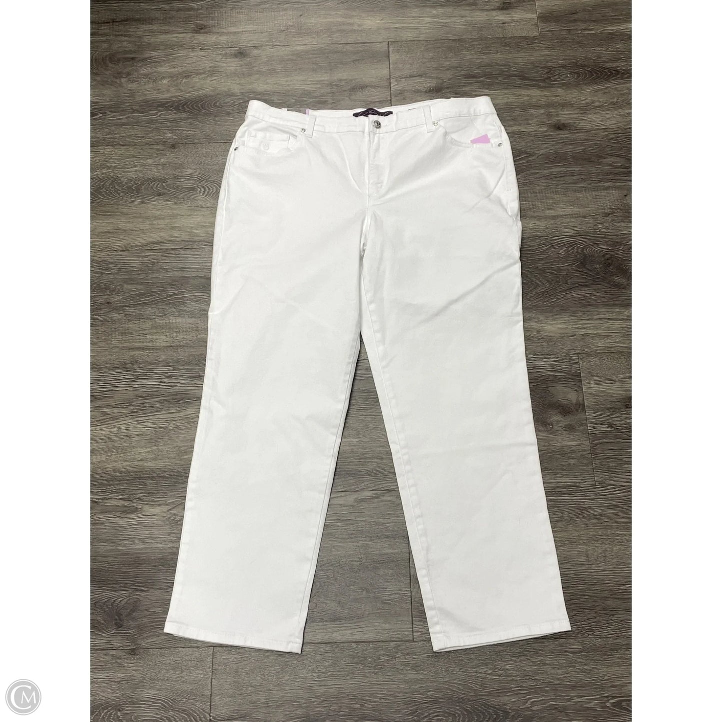 Jeans Straight By Gloria Vanderbilt In White Denim, Size: 16