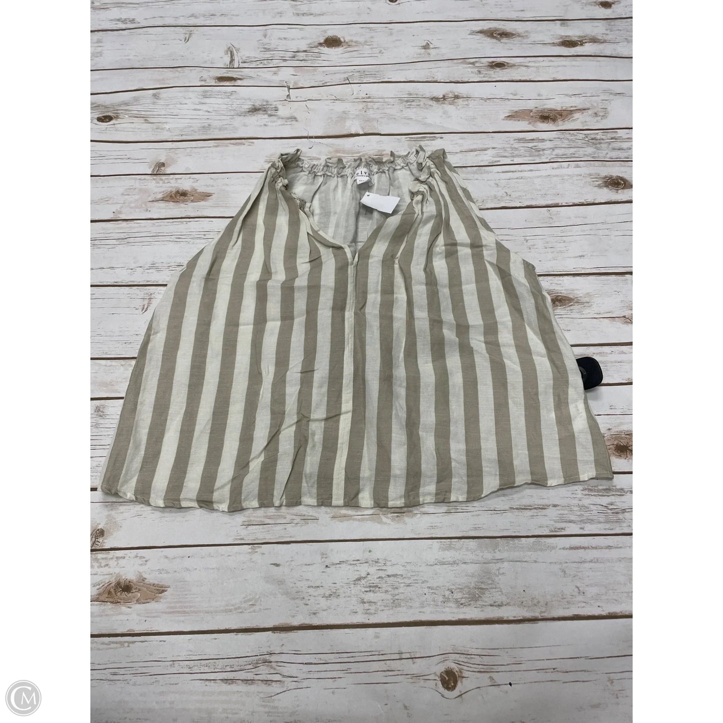 Top Sleeveless By Velvet In Striped Pattern, Size: S