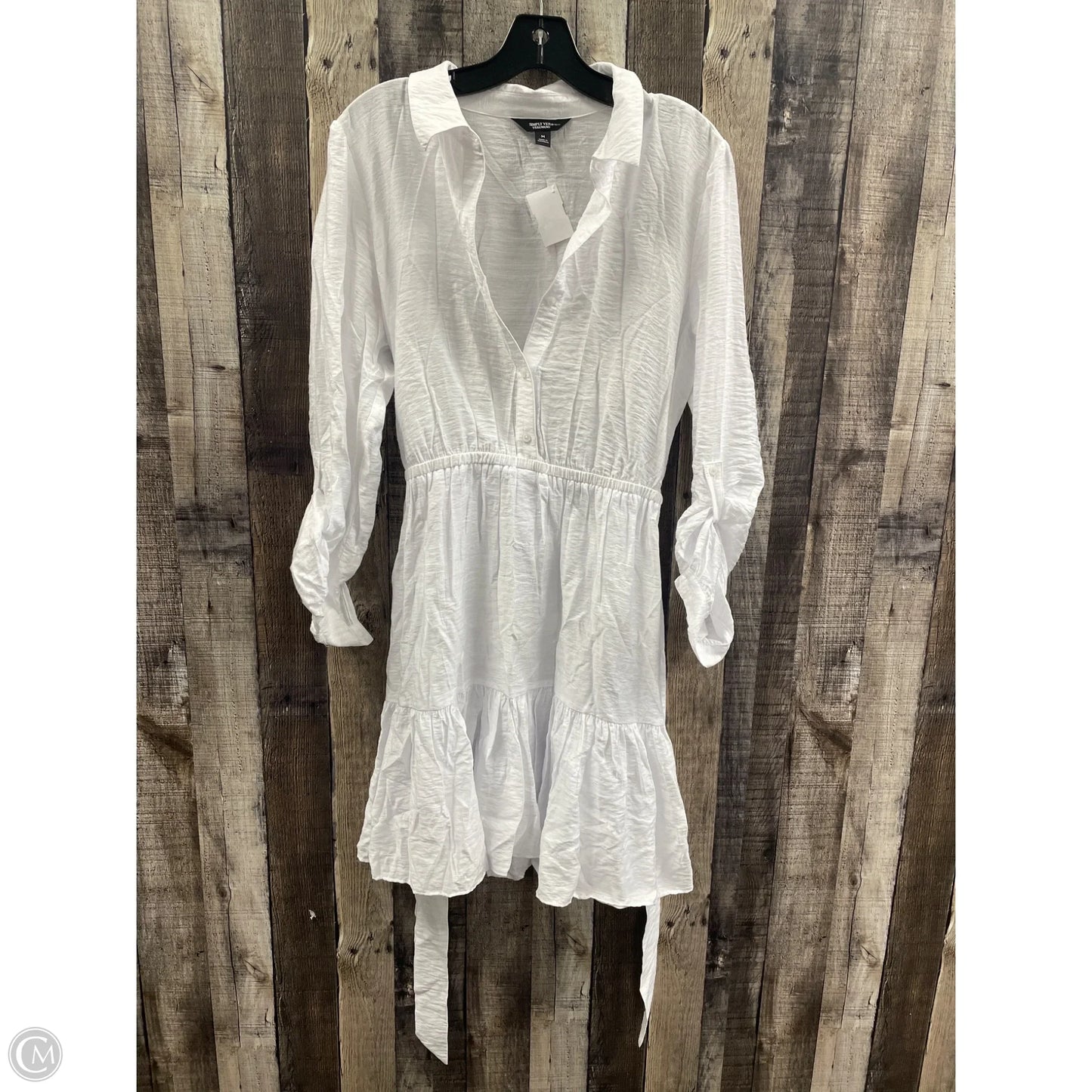 Dress Casual Midi By Simply Vera In White, Size: M