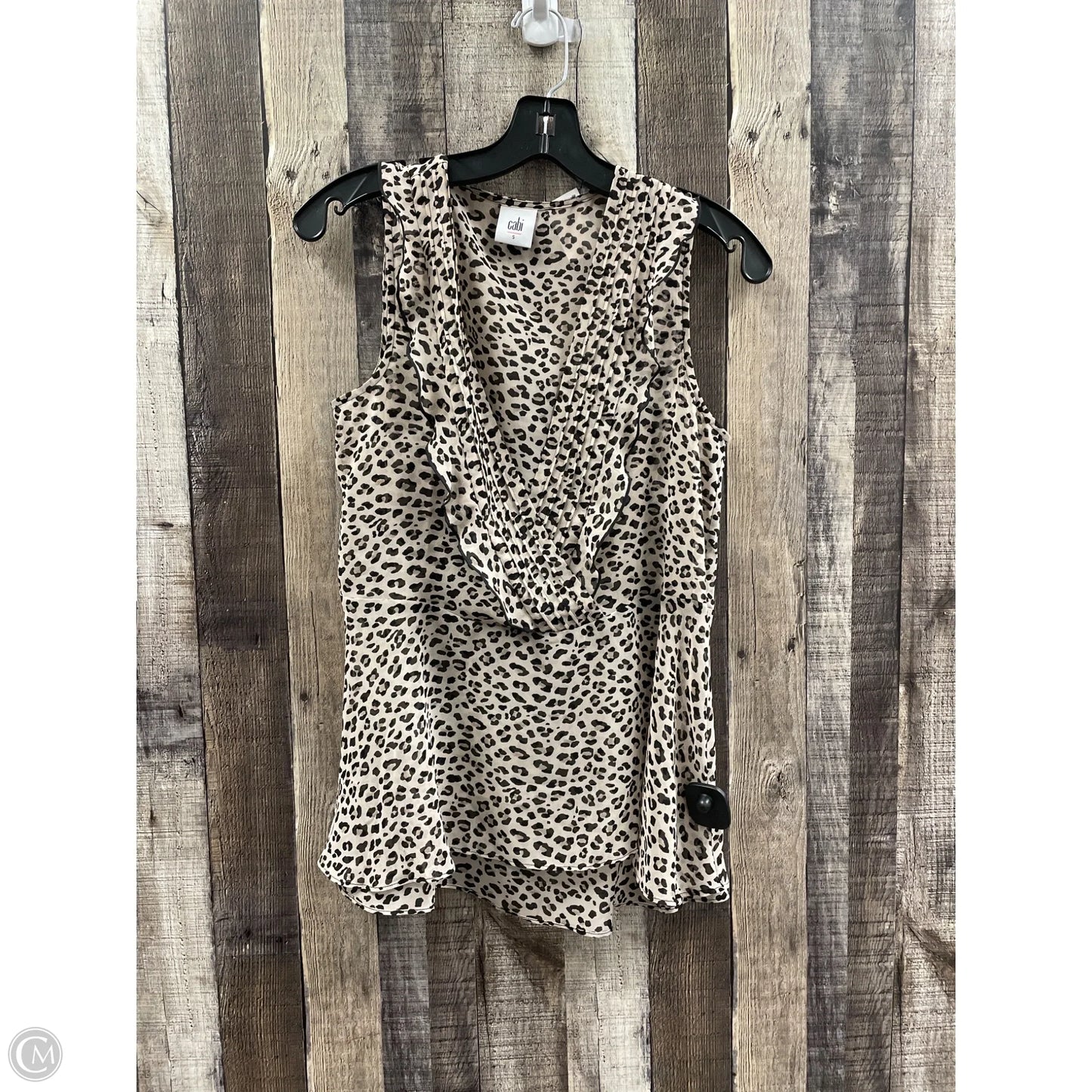 Top Sleeveless By Cabi In Animal Print, Size: S