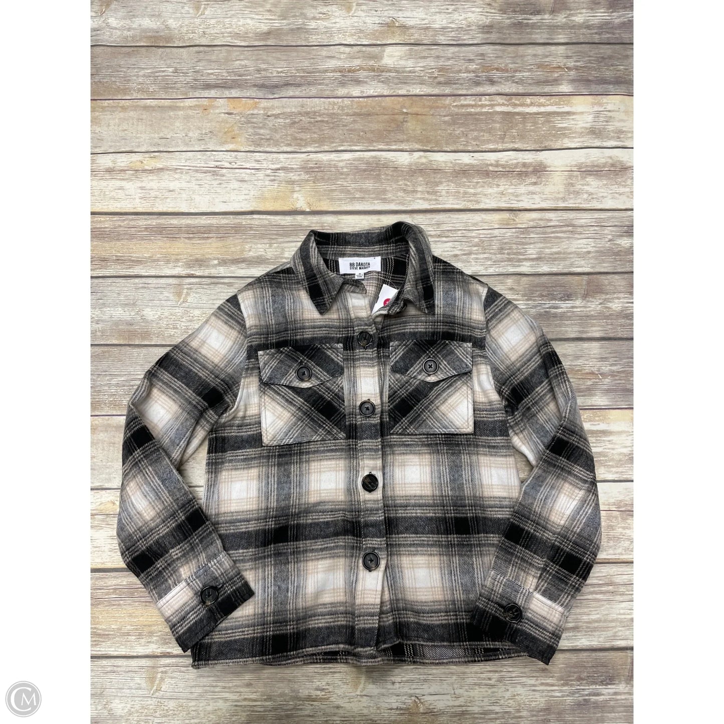 Jacket Shirt By Bb Dakota In Plaid Pattern, Size: S