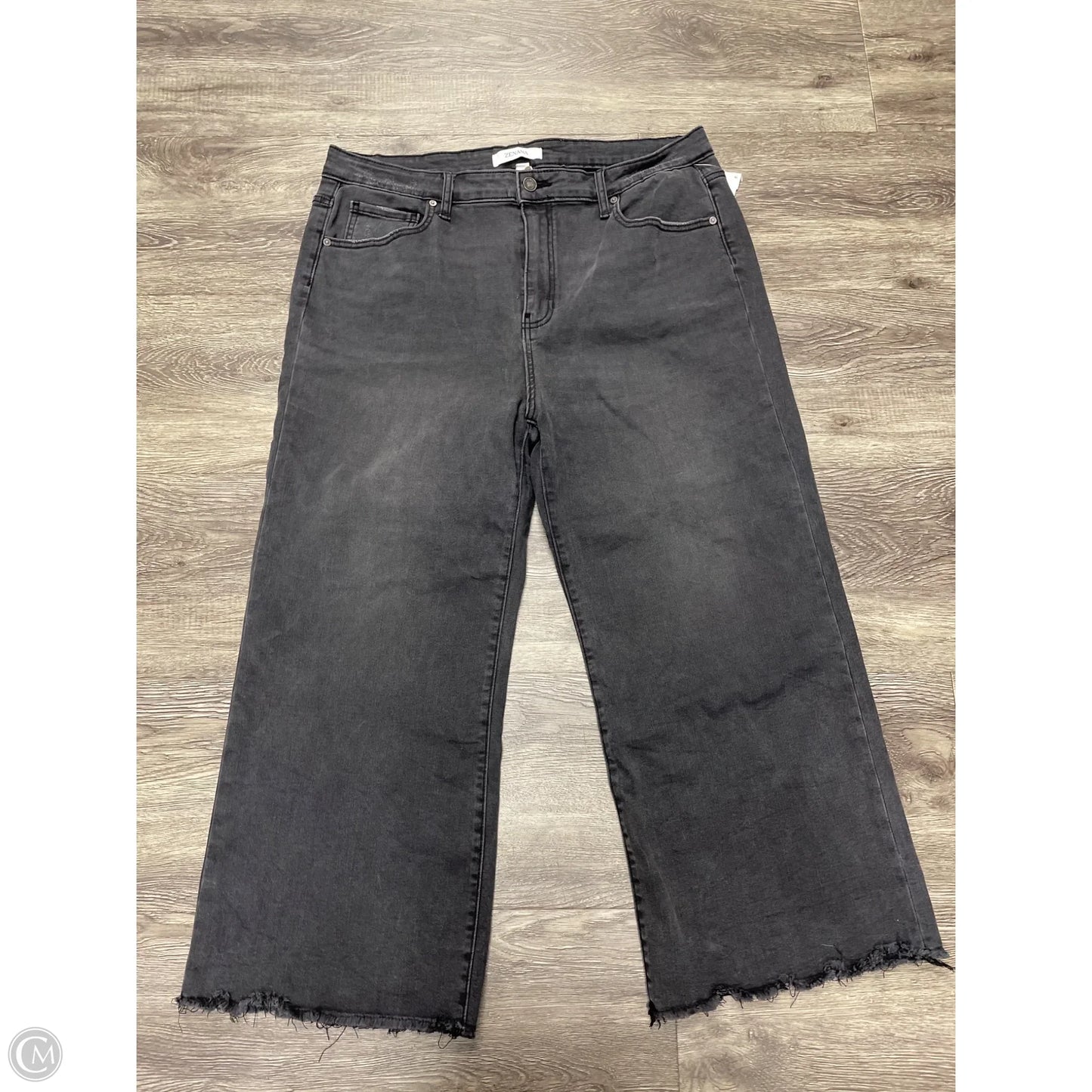 Jeans Wide Leg By Zenana Outfitters In Black Denim, Size: 2x