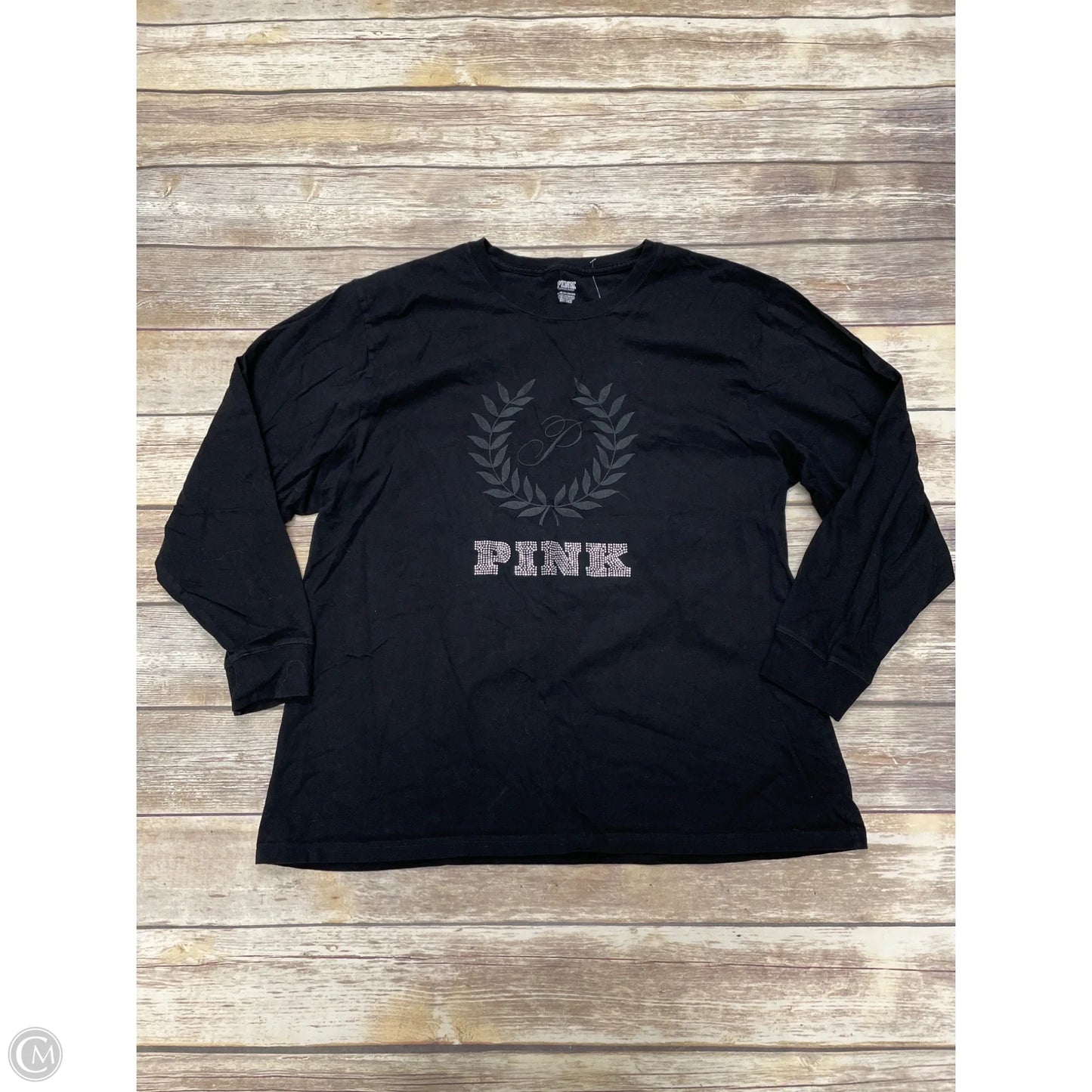 Top Long Sleeve By Pink In Black, Size: Xl