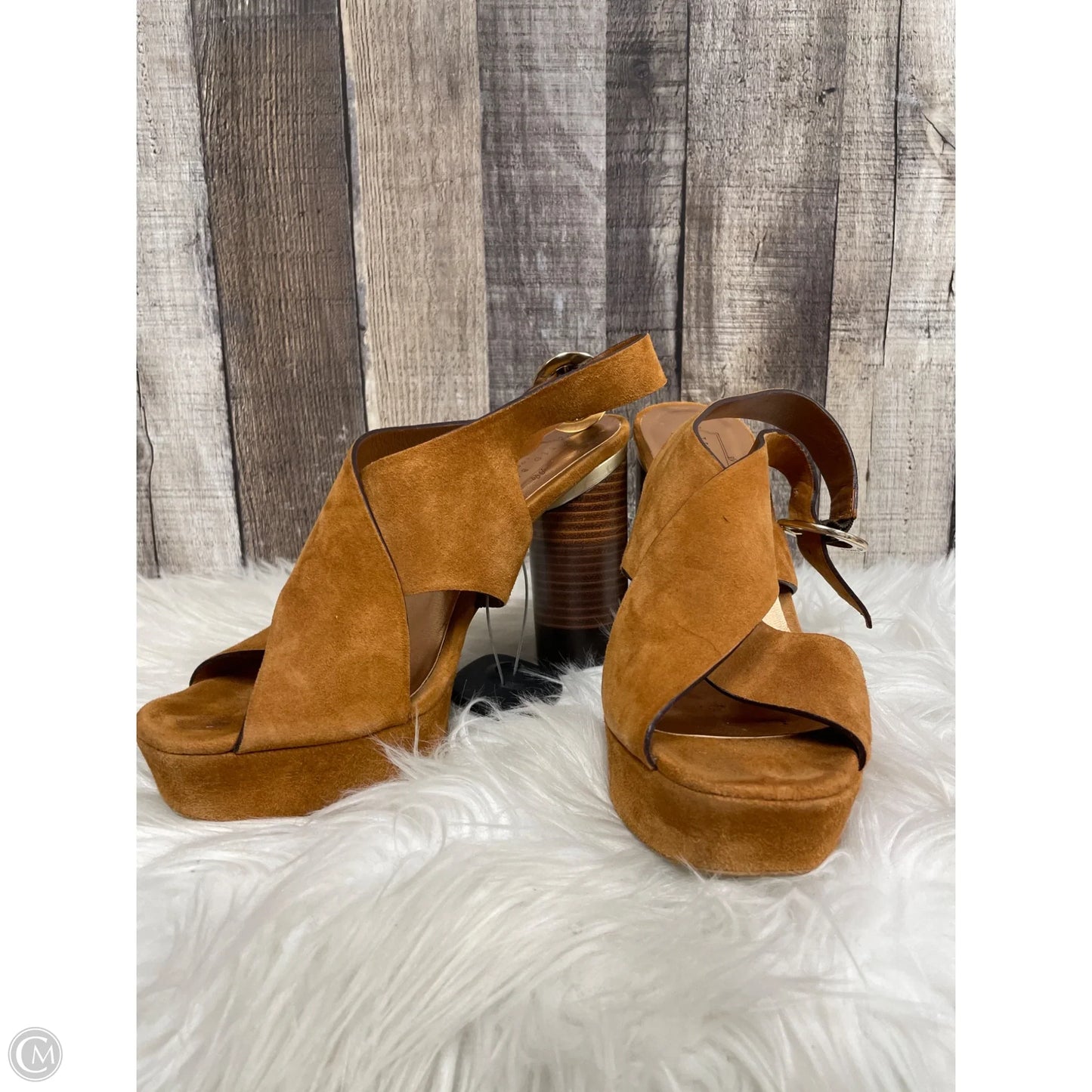 Sandals Heels Block By Ted Baker In Brown, Size: 9