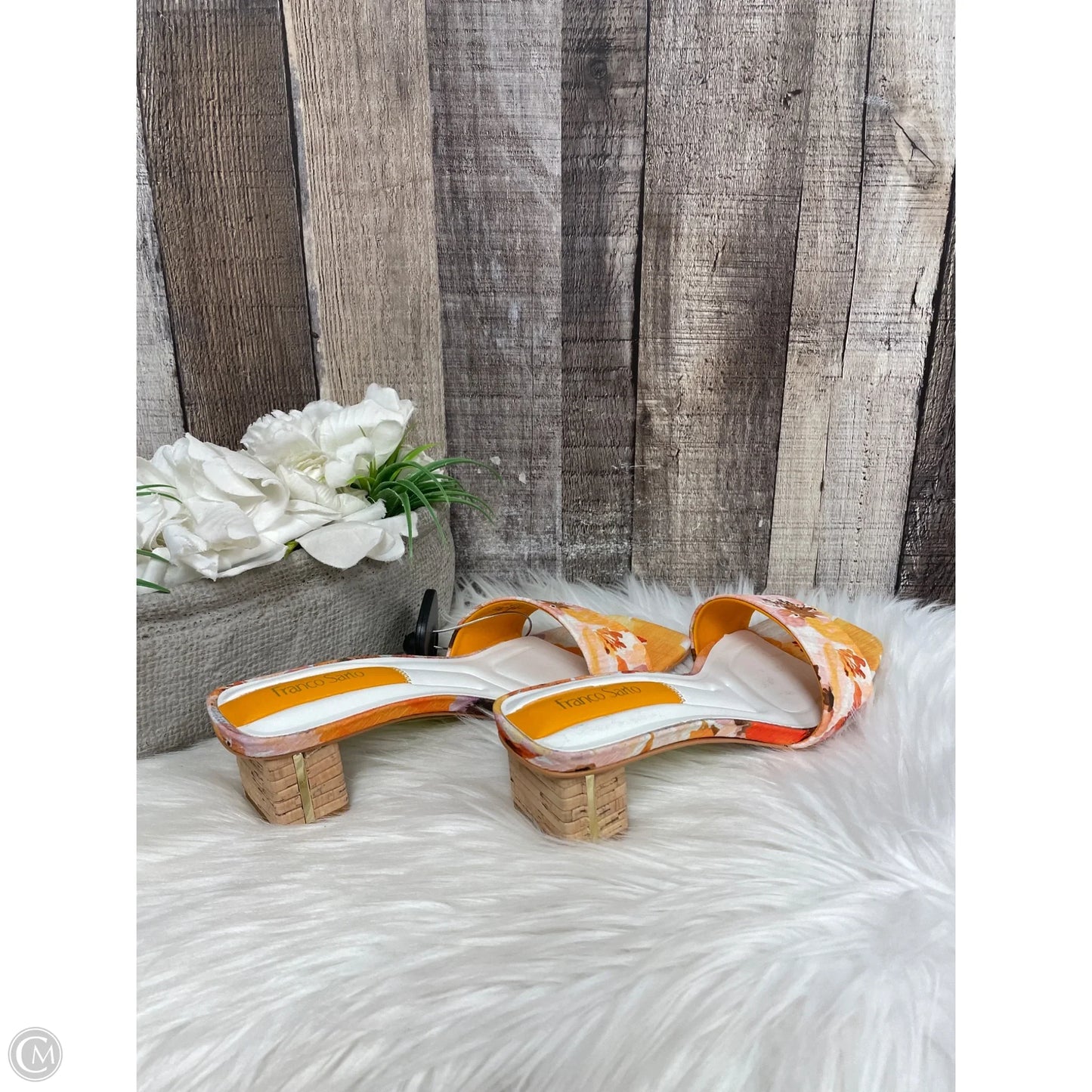 Sandals Heels Block By Franco Sarto In Multi-colored, Size: 6