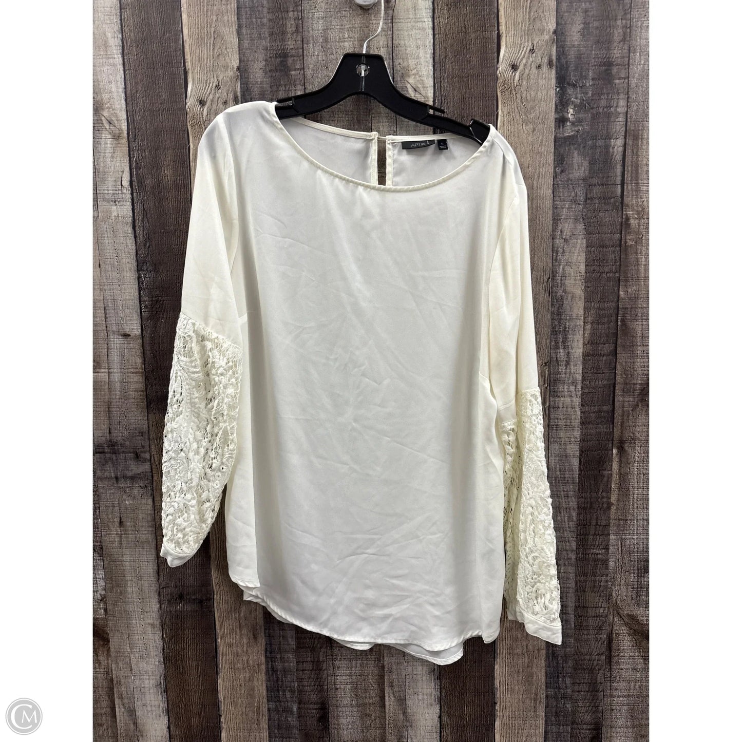 Top Long Sleeve By Apt 9 In White, Size: L