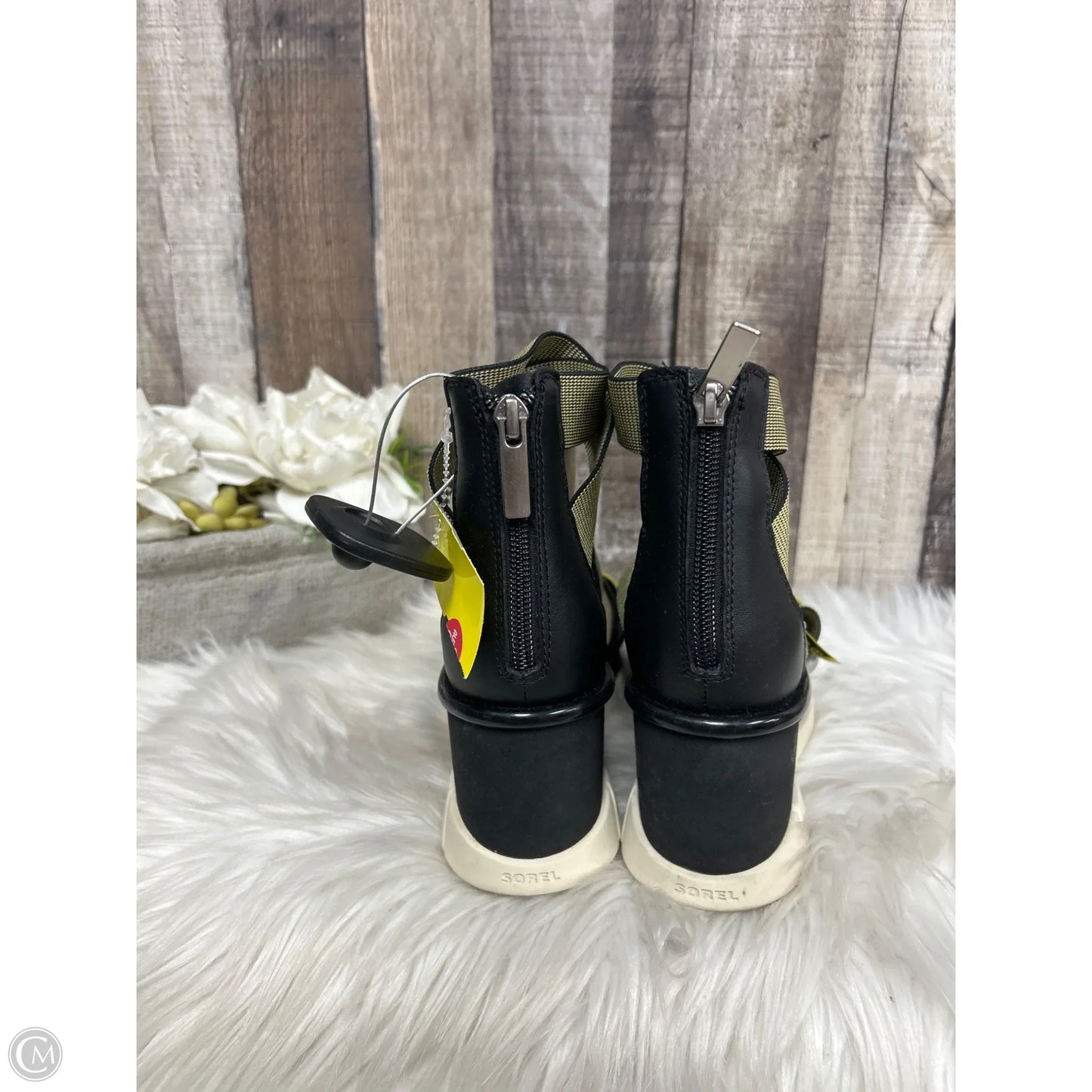 Sandals Heels Wedge By Sorel In Blue & Green, Size: 6.5