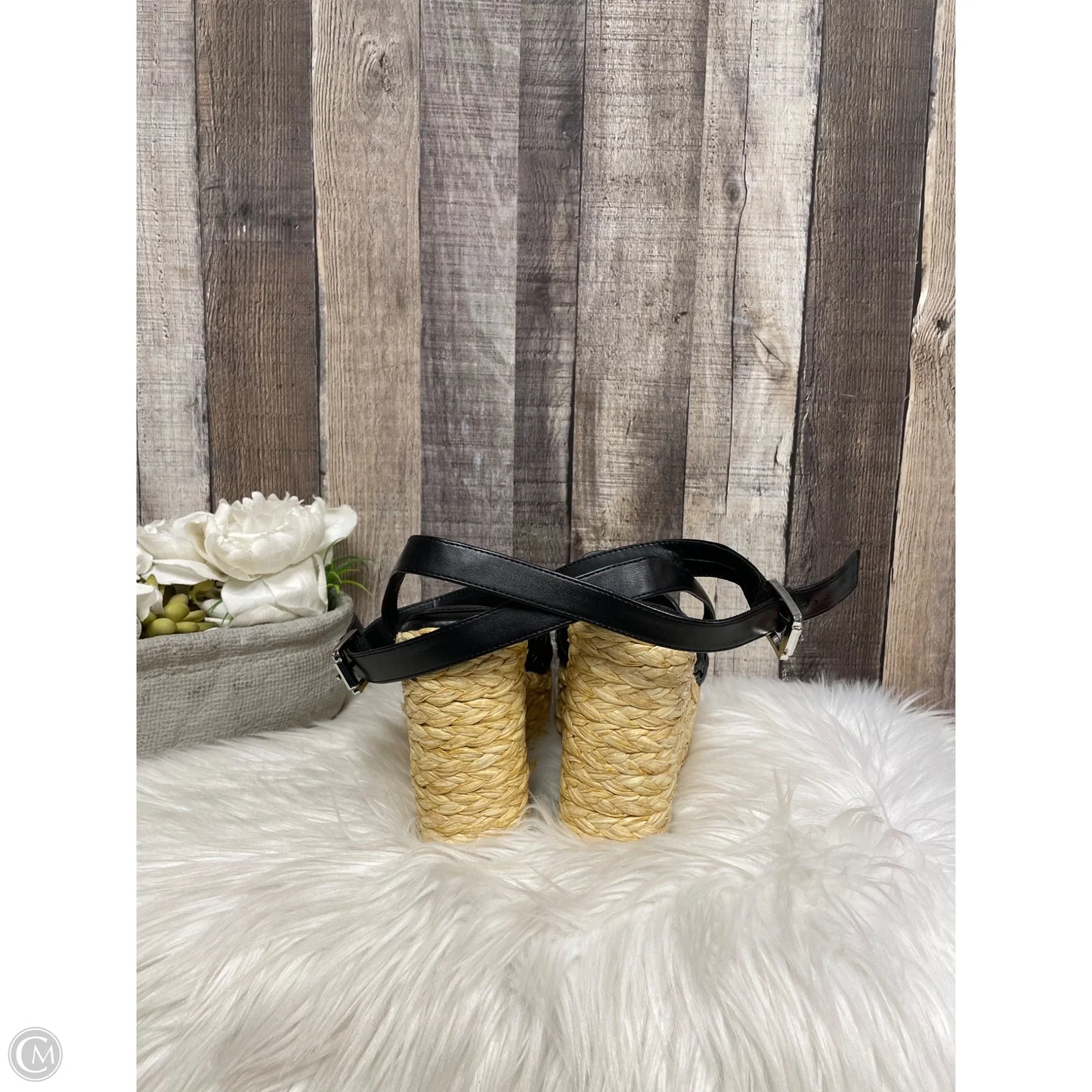 Sandals Heels Wedge By Marc Fisher In Black, Size: 8.5