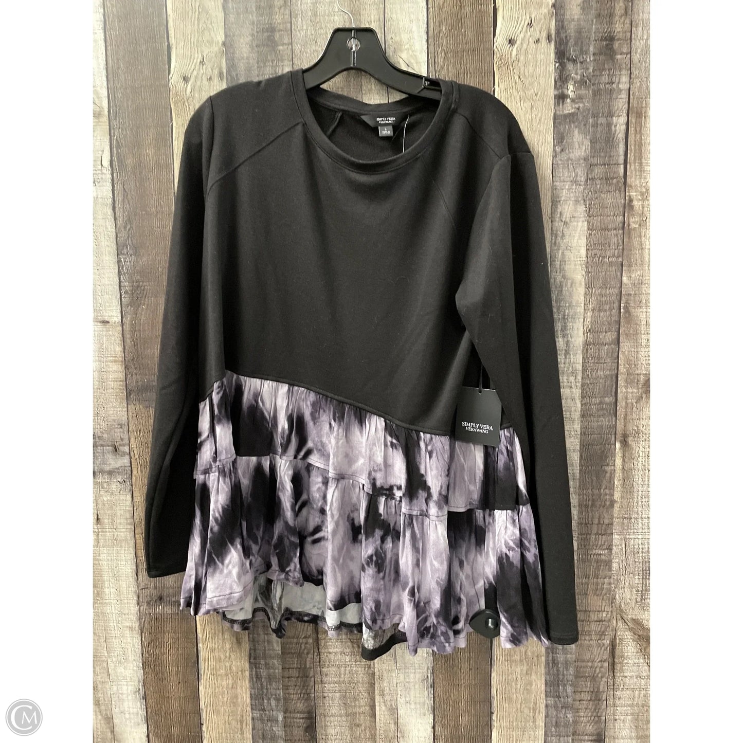 Tunic Long Sleeve By Simply Vera In Tie Dye Print, Size: L