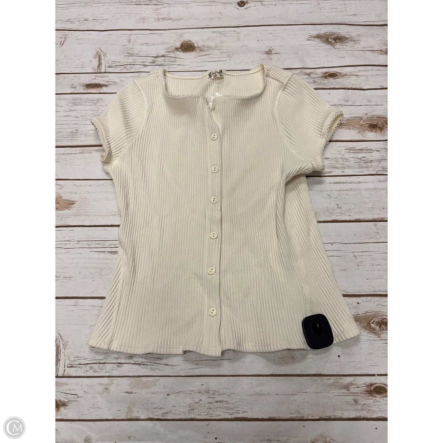 Top Short Sleeve By Free People In Cream, Size: L
