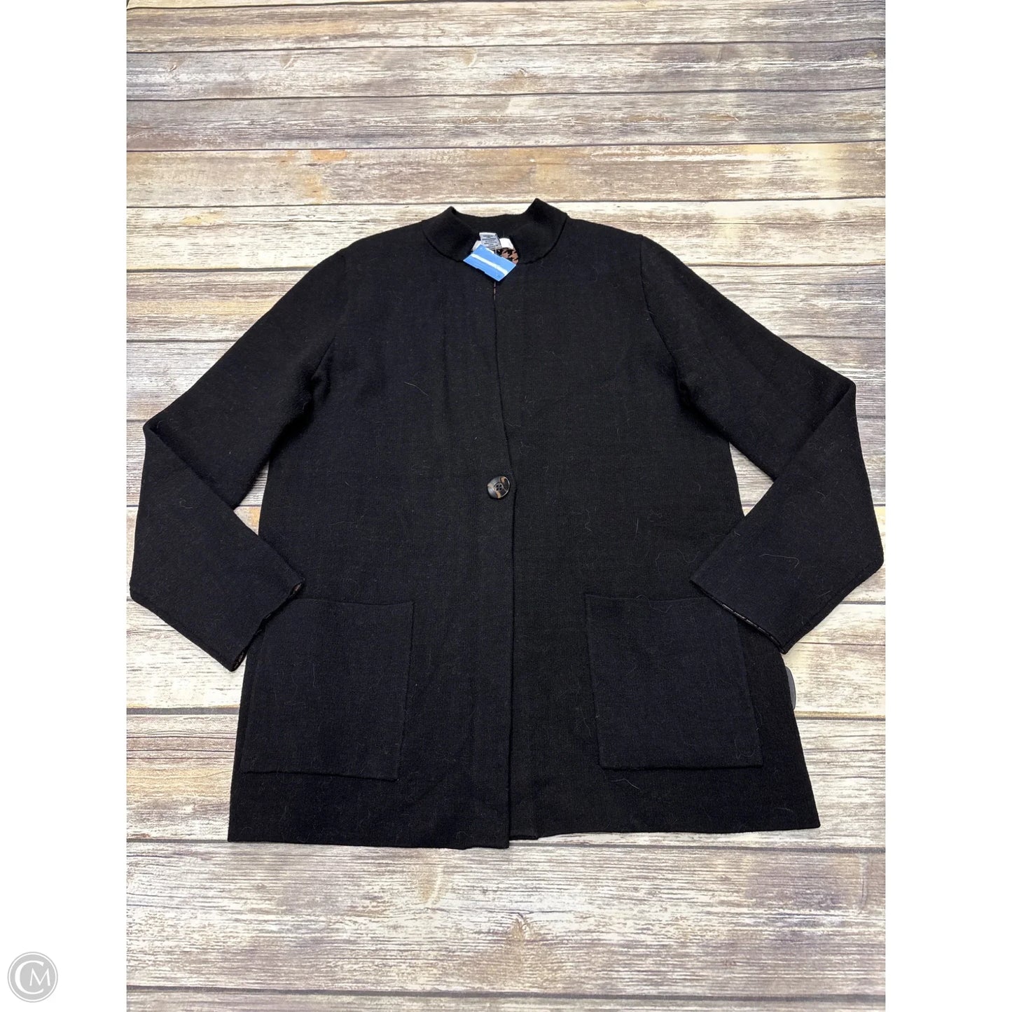 Sweater Cardigan Designer By Halston In Black, Size: Xl