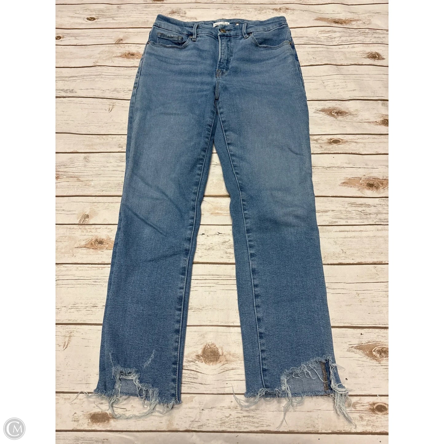 Jeans Straight By Good American In Blue Denim, Size: 8