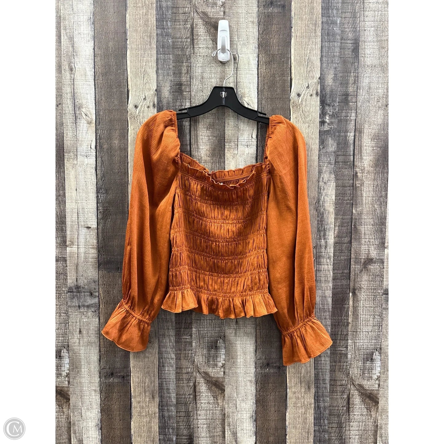 Top Long Sleeve By A New Day In Bronze, Size: M