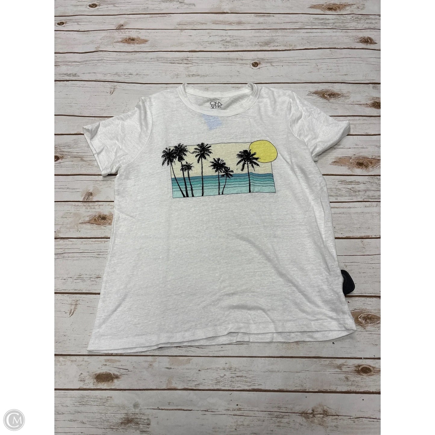 Top Short Sleeve By Chaser In White, Size: L