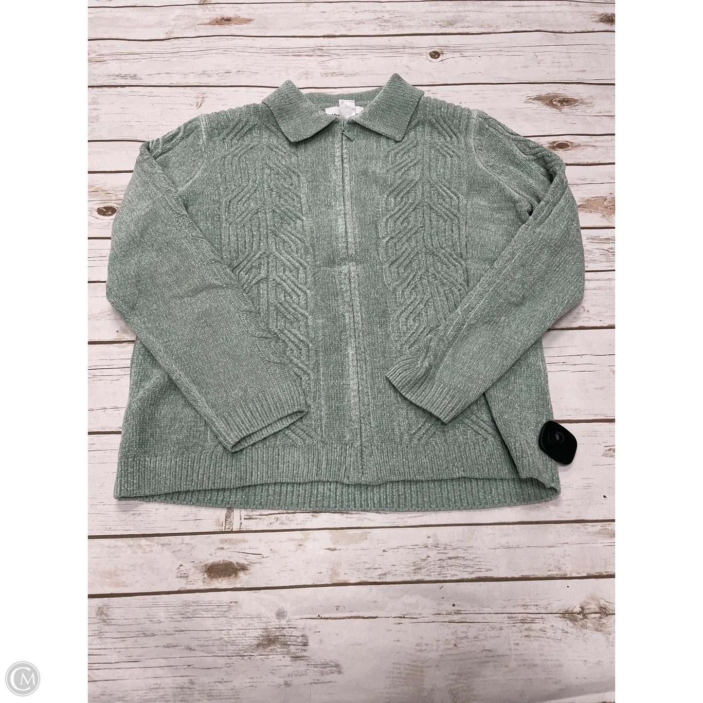Sweater Cardigan By Alfred Dunner In Green, Size: M