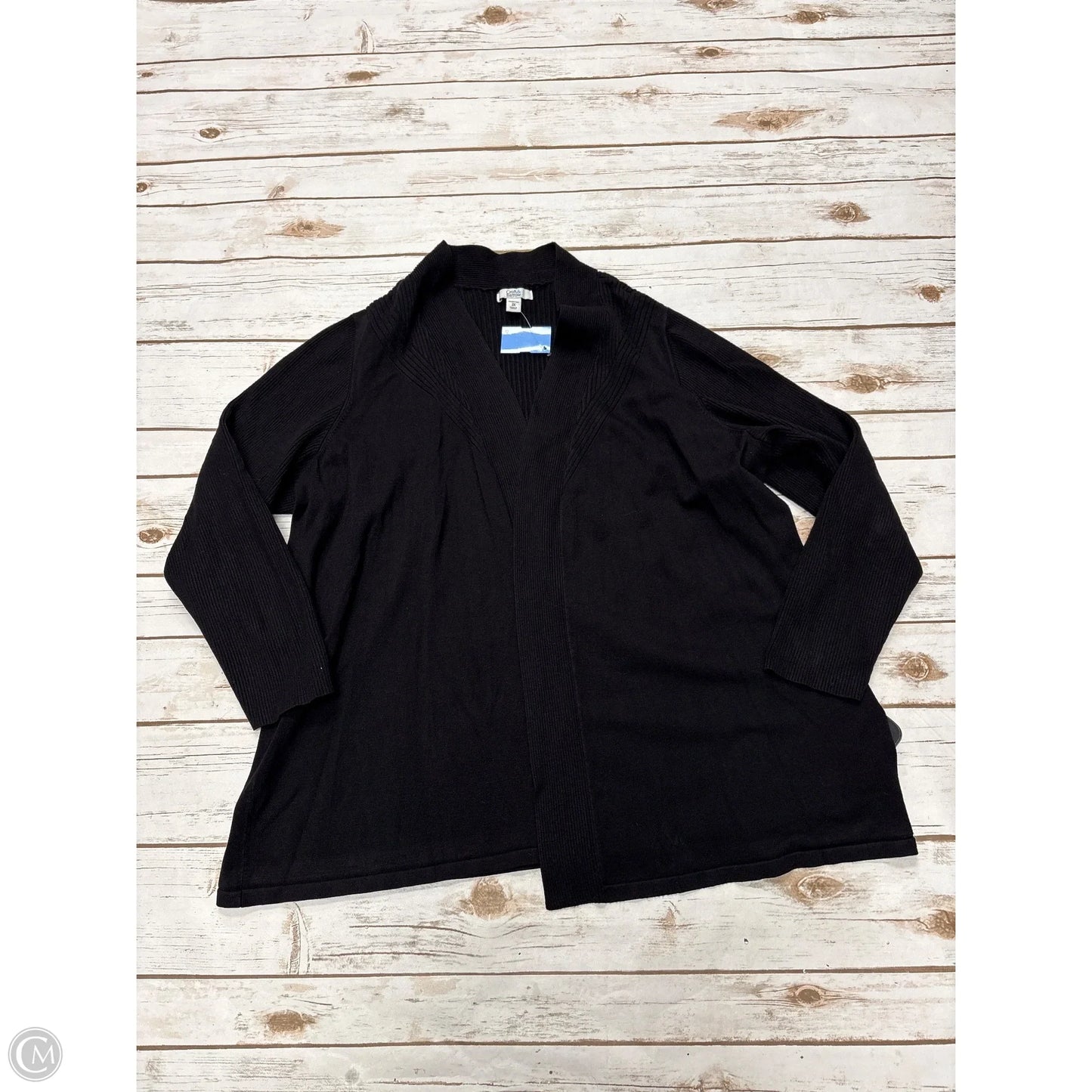 Sweater Cardigan By Croft And Barrow In Black, Size: 2x