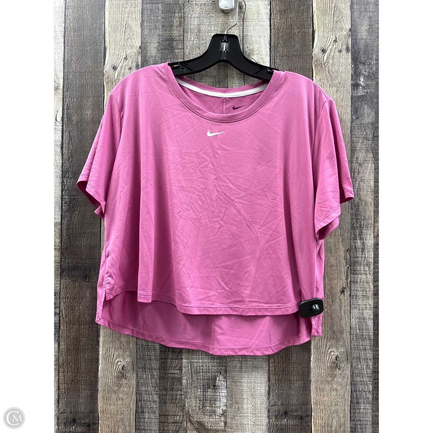 Athletic Top Short Sleeve By Nike In Pink, Size: Xl
