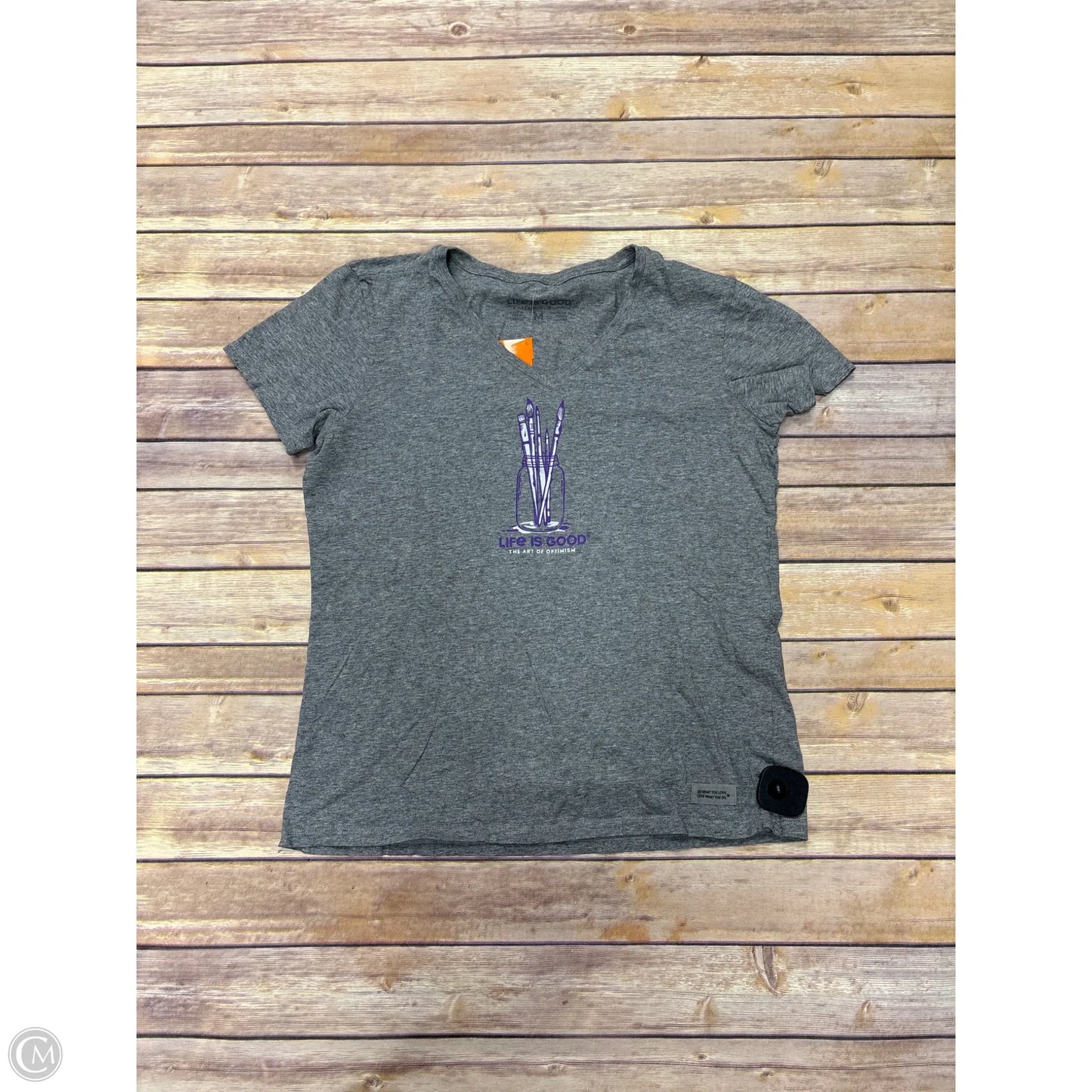 Top Short Sleeve Basic By Life Is Good In Grey, Size: M