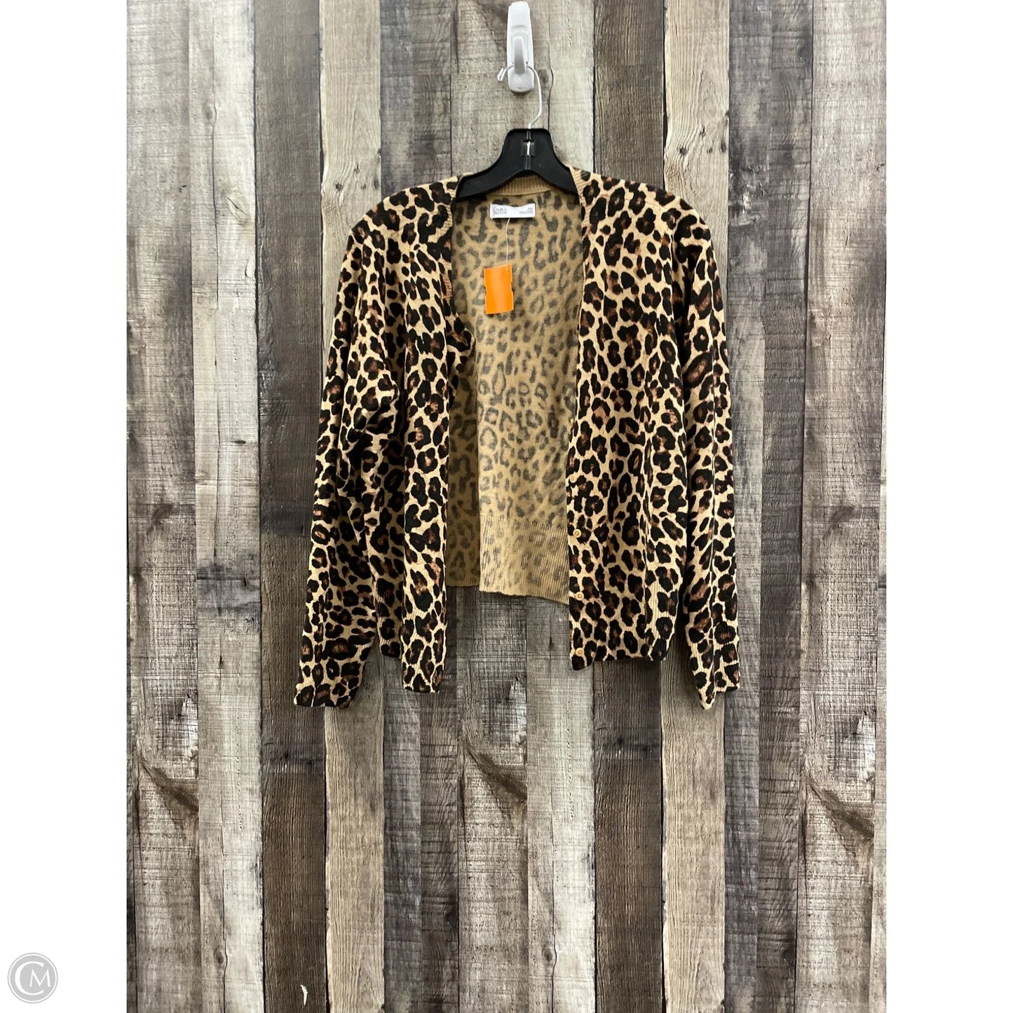 Cardigan By Croft And Barrow In Animal Print, Size: Mp