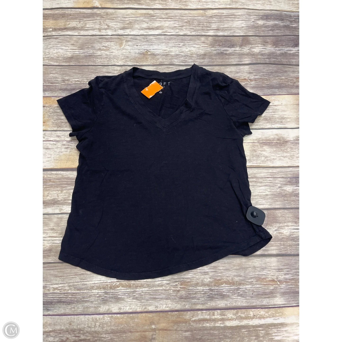 Top Short Sleeve By Loft In Black, Size: M