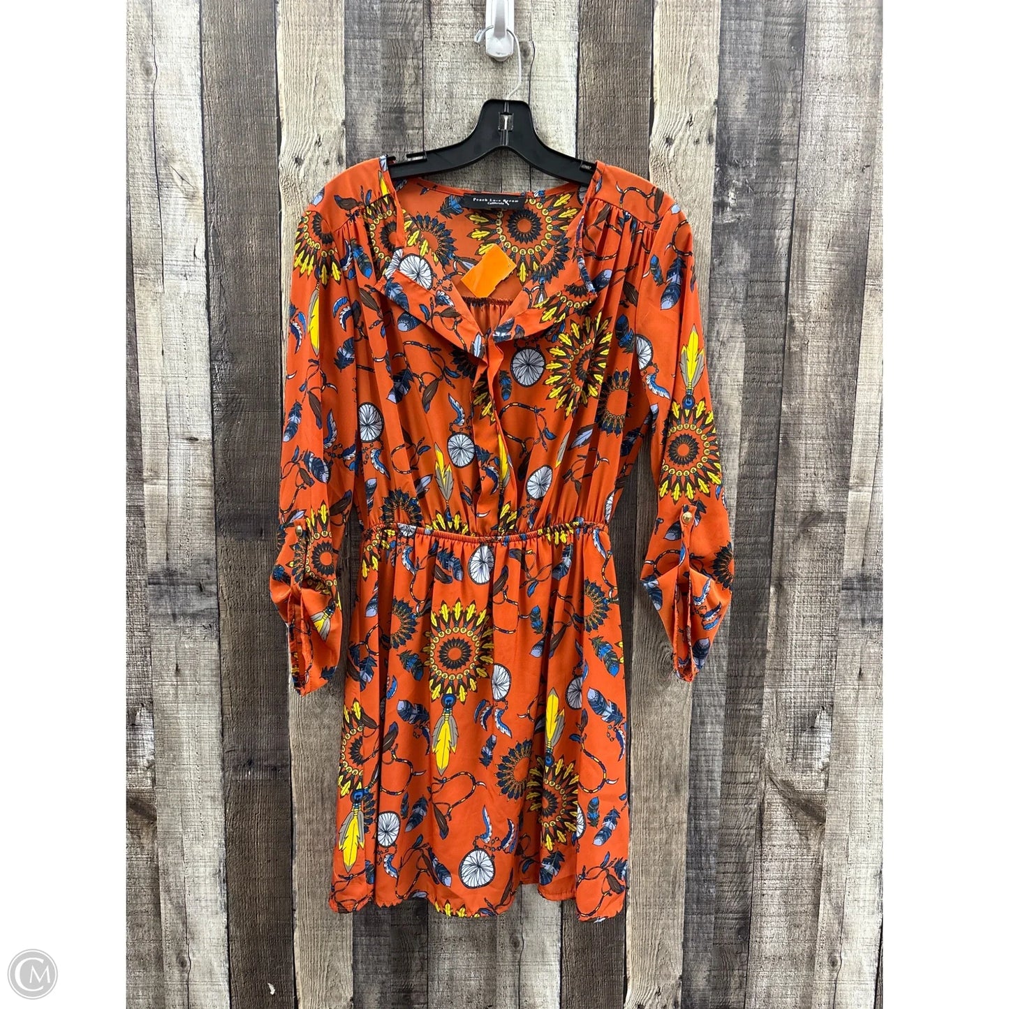 Dress Casual Short By Peach Love Cream California In Orange, Size: S