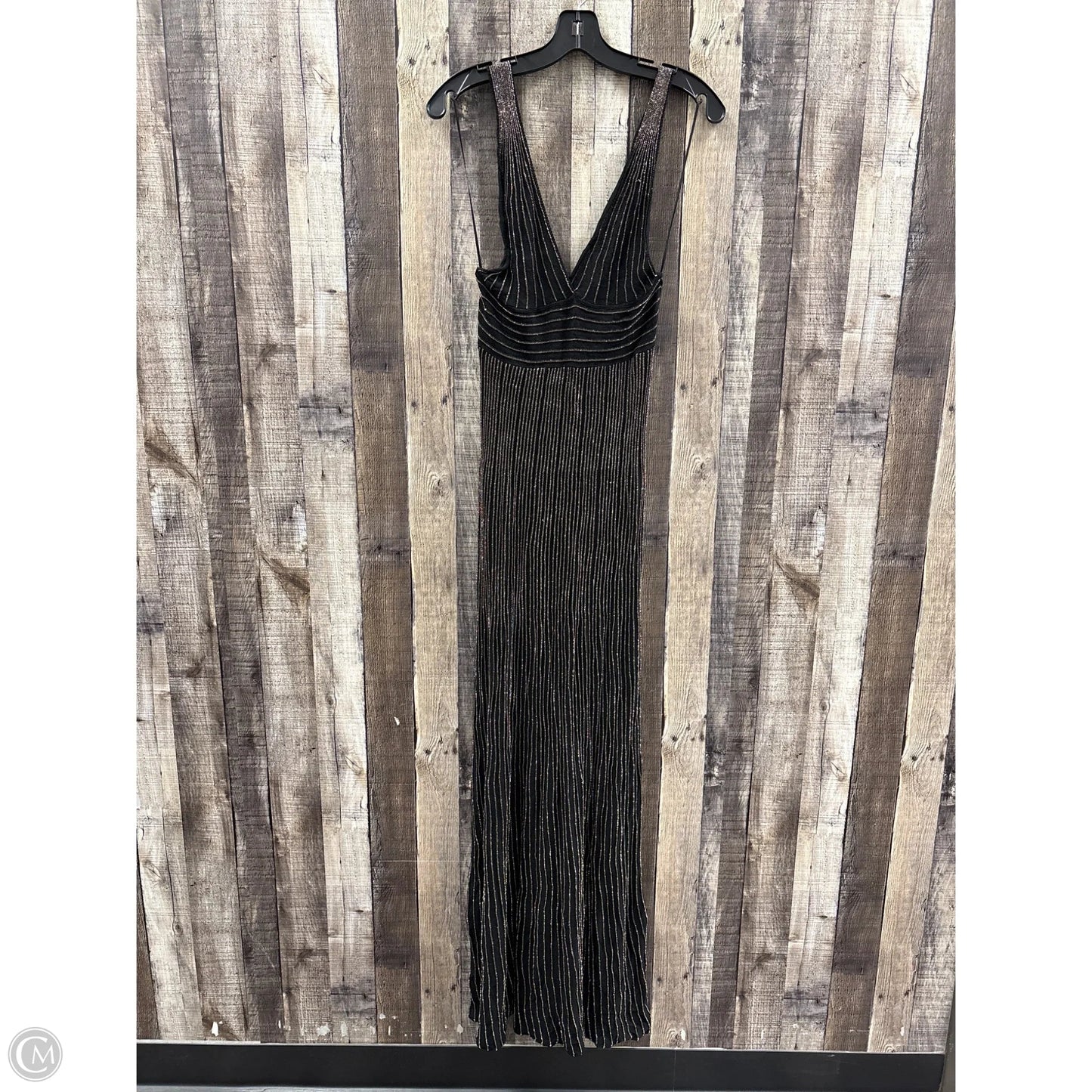Dress Party Long By Mng In Black & Gold, Size: S