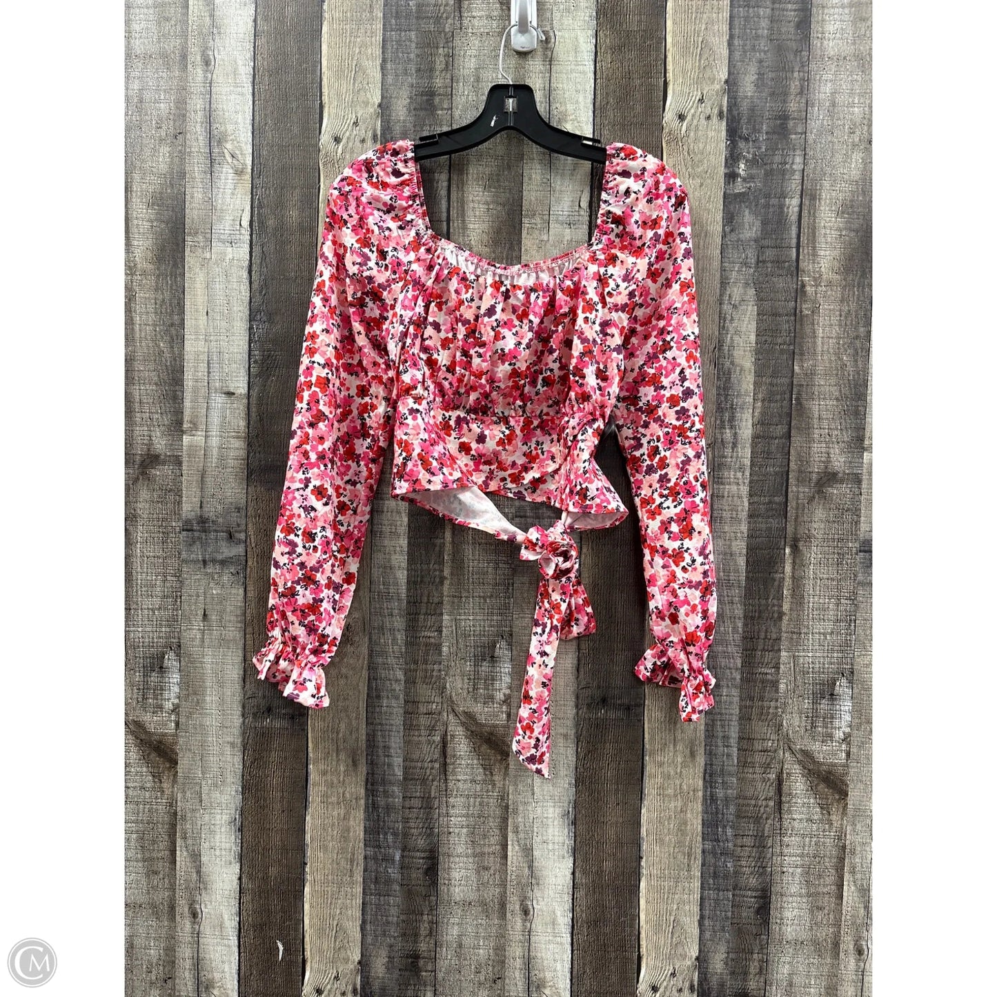 Top Long Sleeve By Shein In Floral Print, Size: S