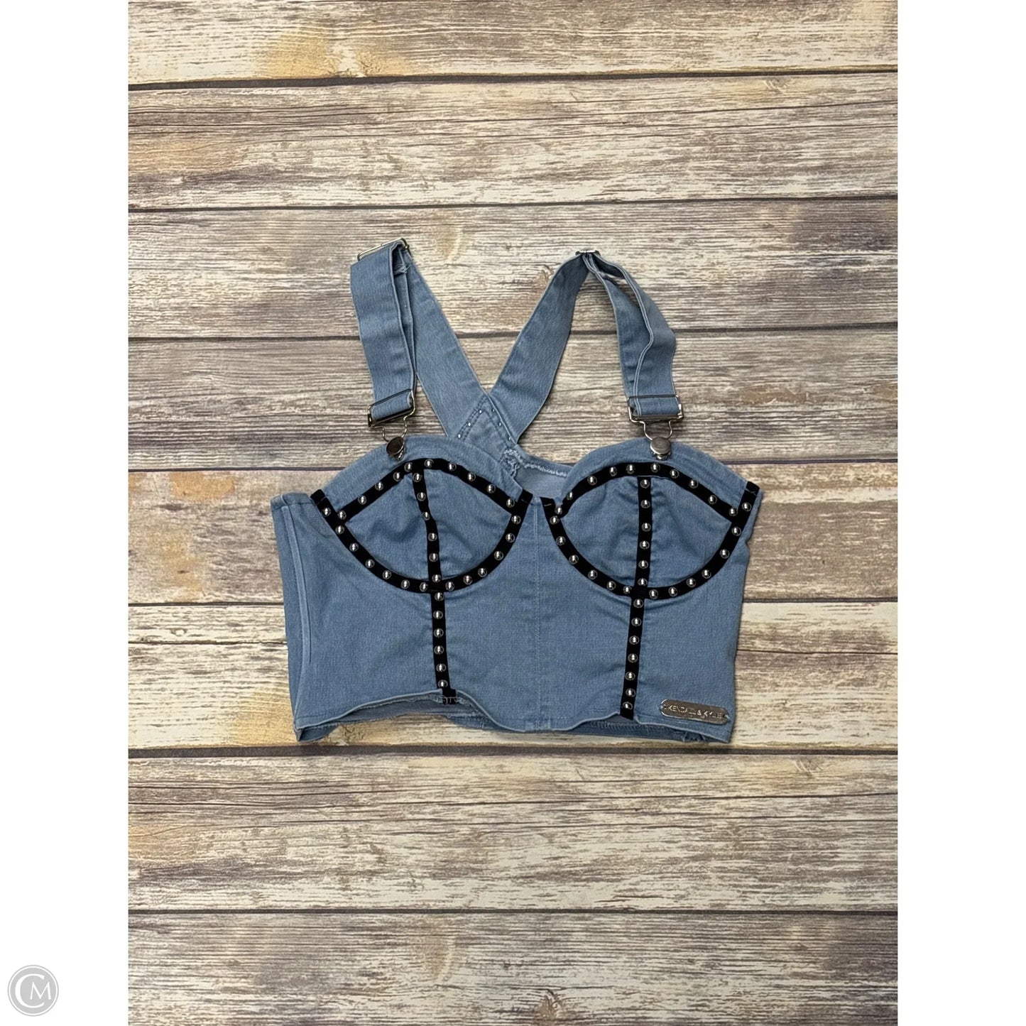 Top Sleeveless By Kendall + Kylie In Blue Denim, Size: M