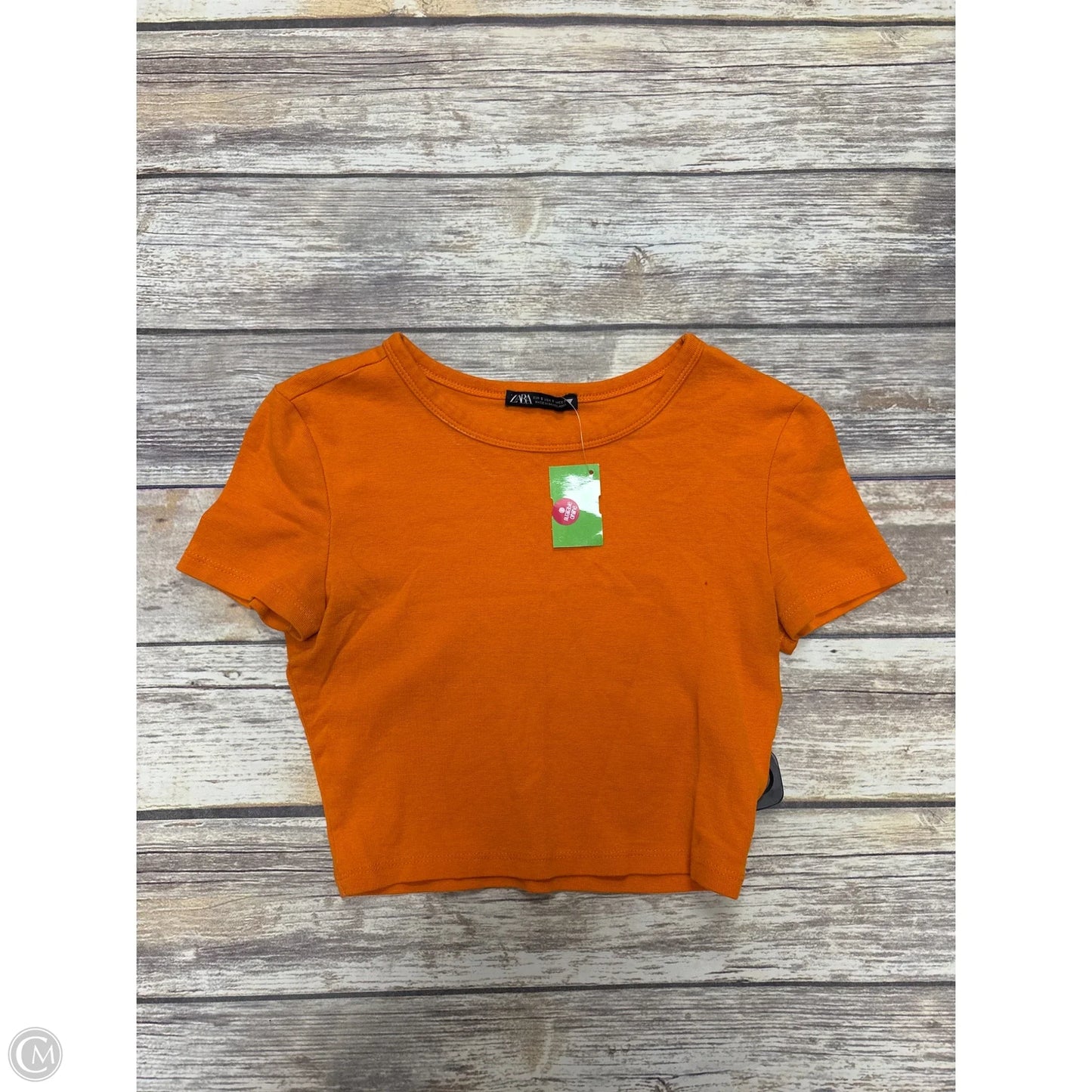 Top Short Sleeve By Zara In Orange, Size: S