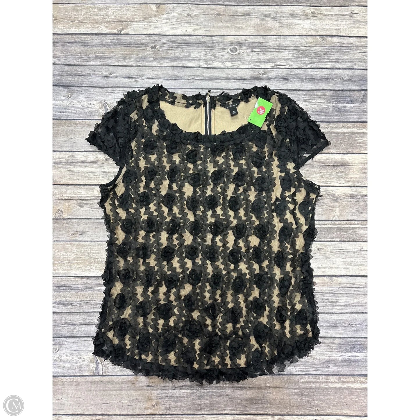 Top Short Sleeve By Ann Taylor In Black, Size: M