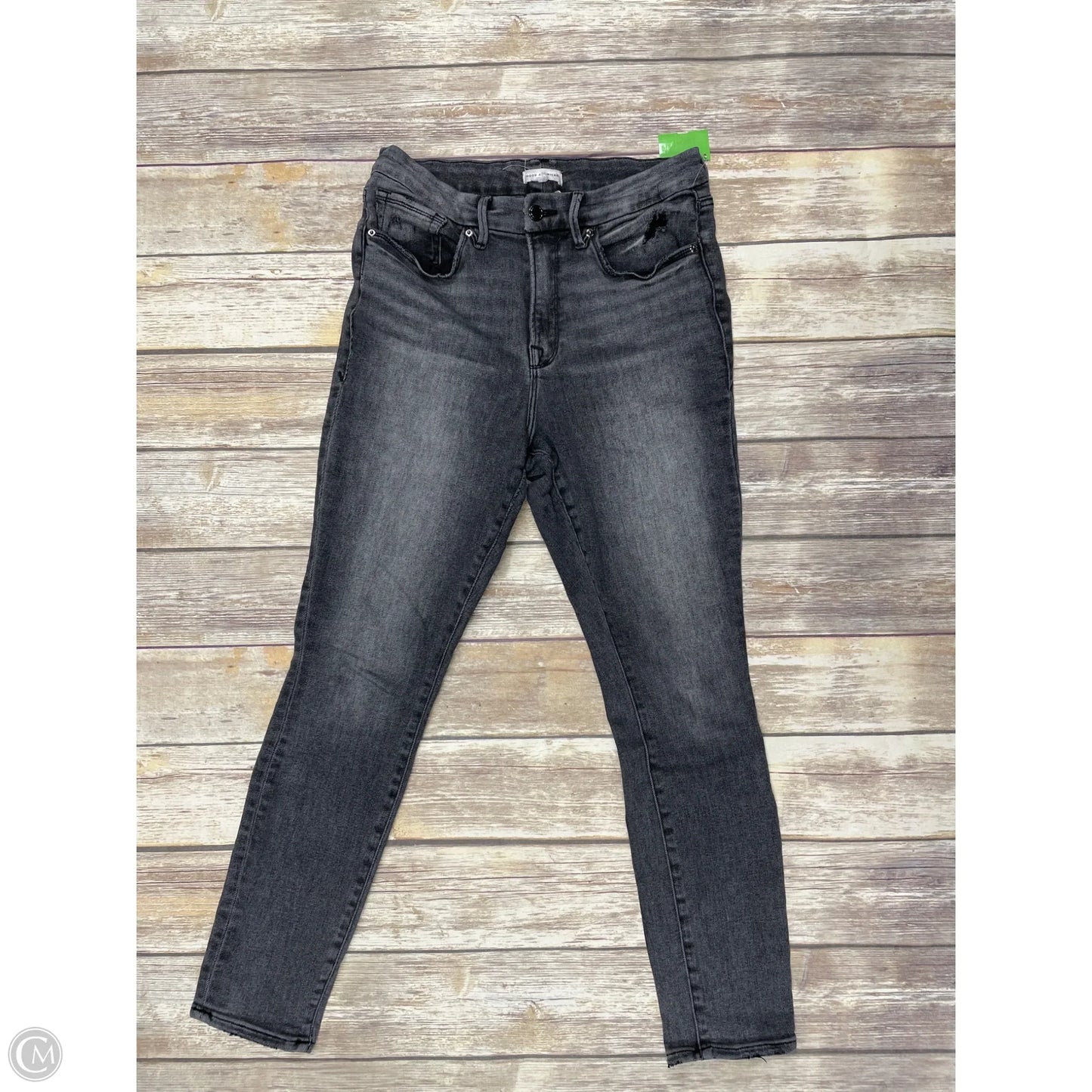 Jeans Skinny By Good American In Black Denim, Size: 10
