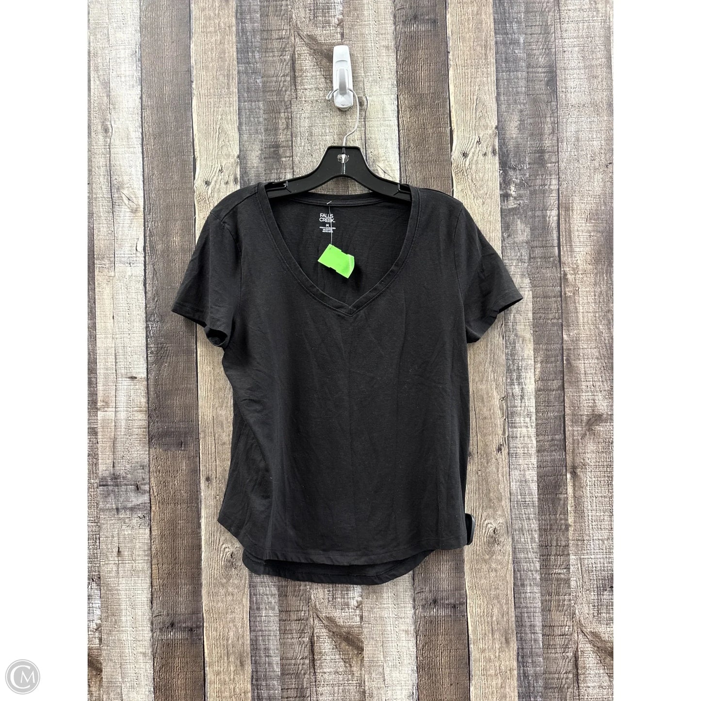 Top Short Sleeve Basic By Falls Creek In Black, Size: M