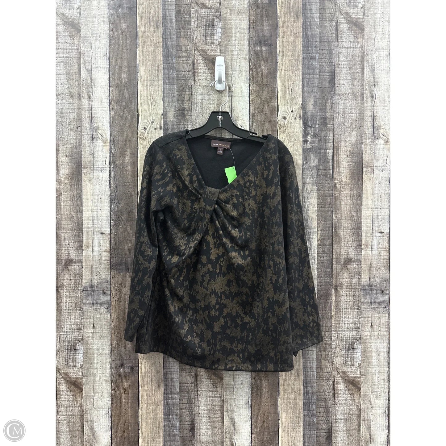 Top Long Sleeve By Dana Buchman In Black, Size: L